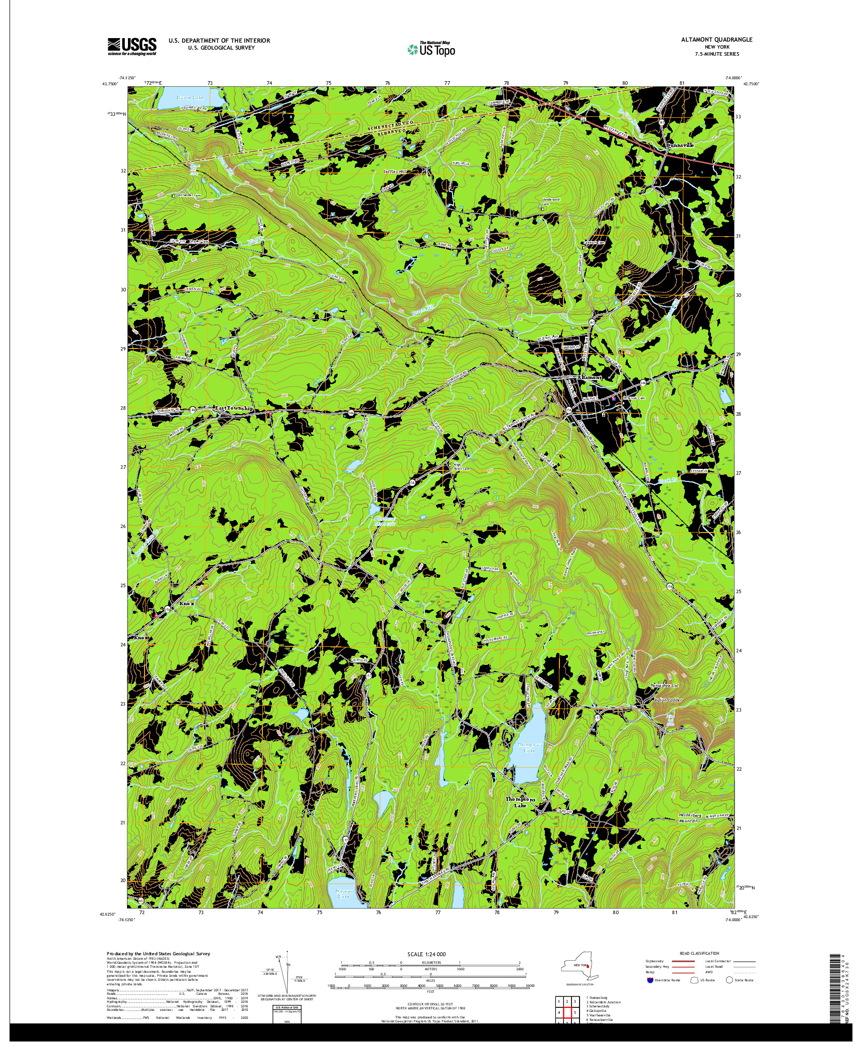 USGS US TOPO 7.5-MINUTE MAP FOR ALTAMONT, NY 2019