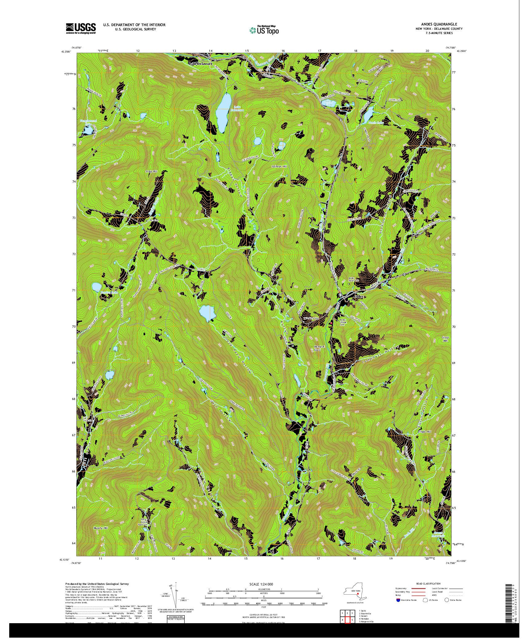 USGS US TOPO 7.5-MINUTE MAP FOR ANDES, NY 2019