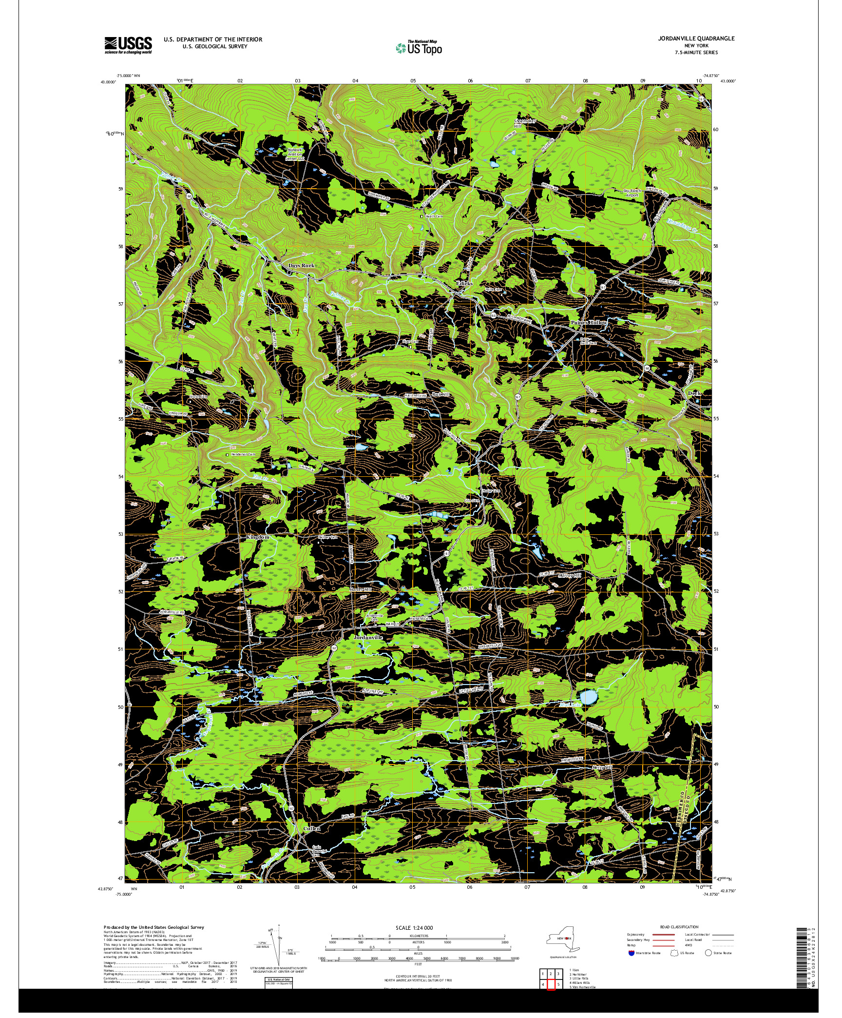 USGS US TOPO 7.5-MINUTE MAP FOR JORDANVILLE, NY 2019