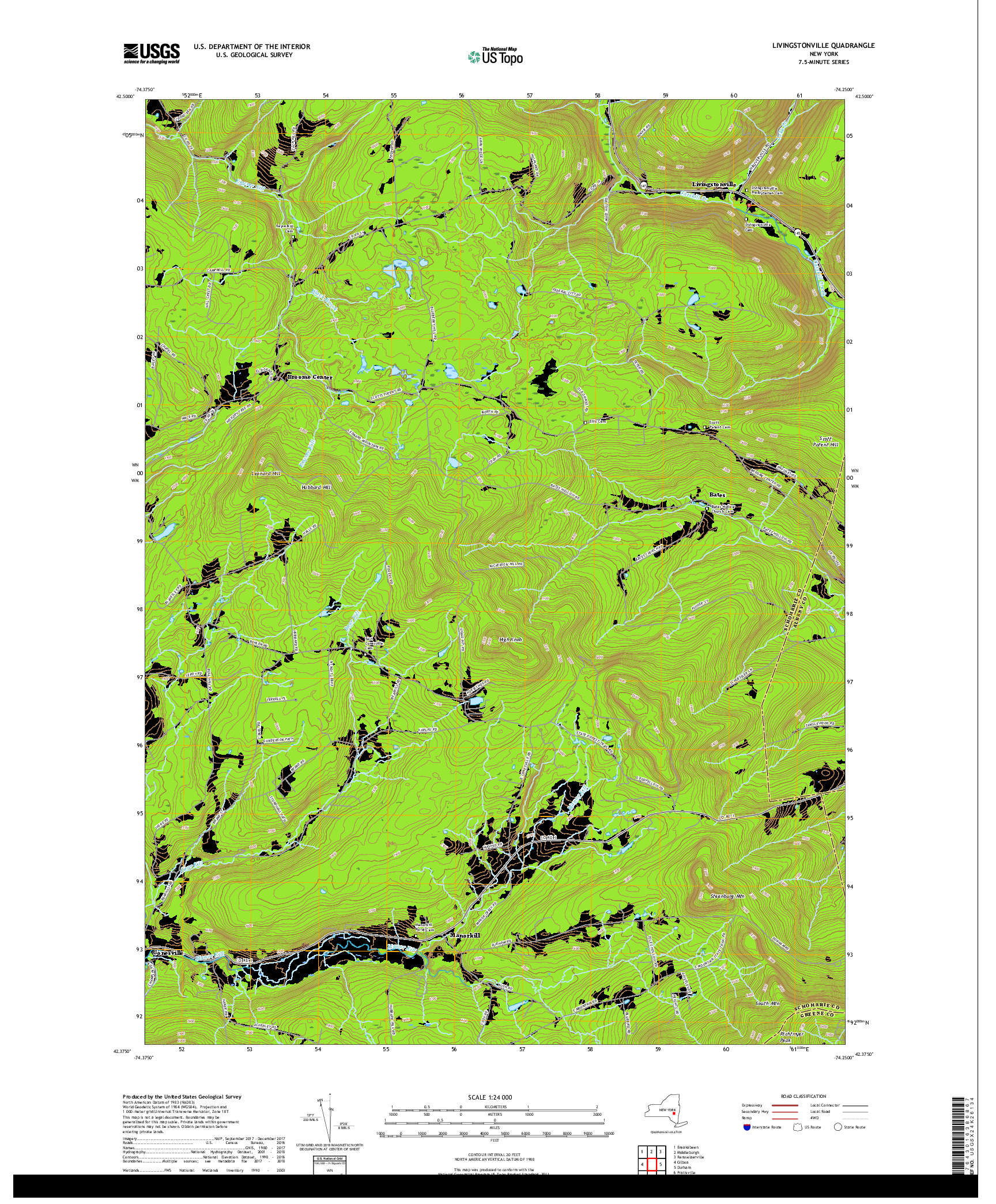 USGS US TOPO 7.5-MINUTE MAP FOR LIVINGSTONVILLE, NY 2019