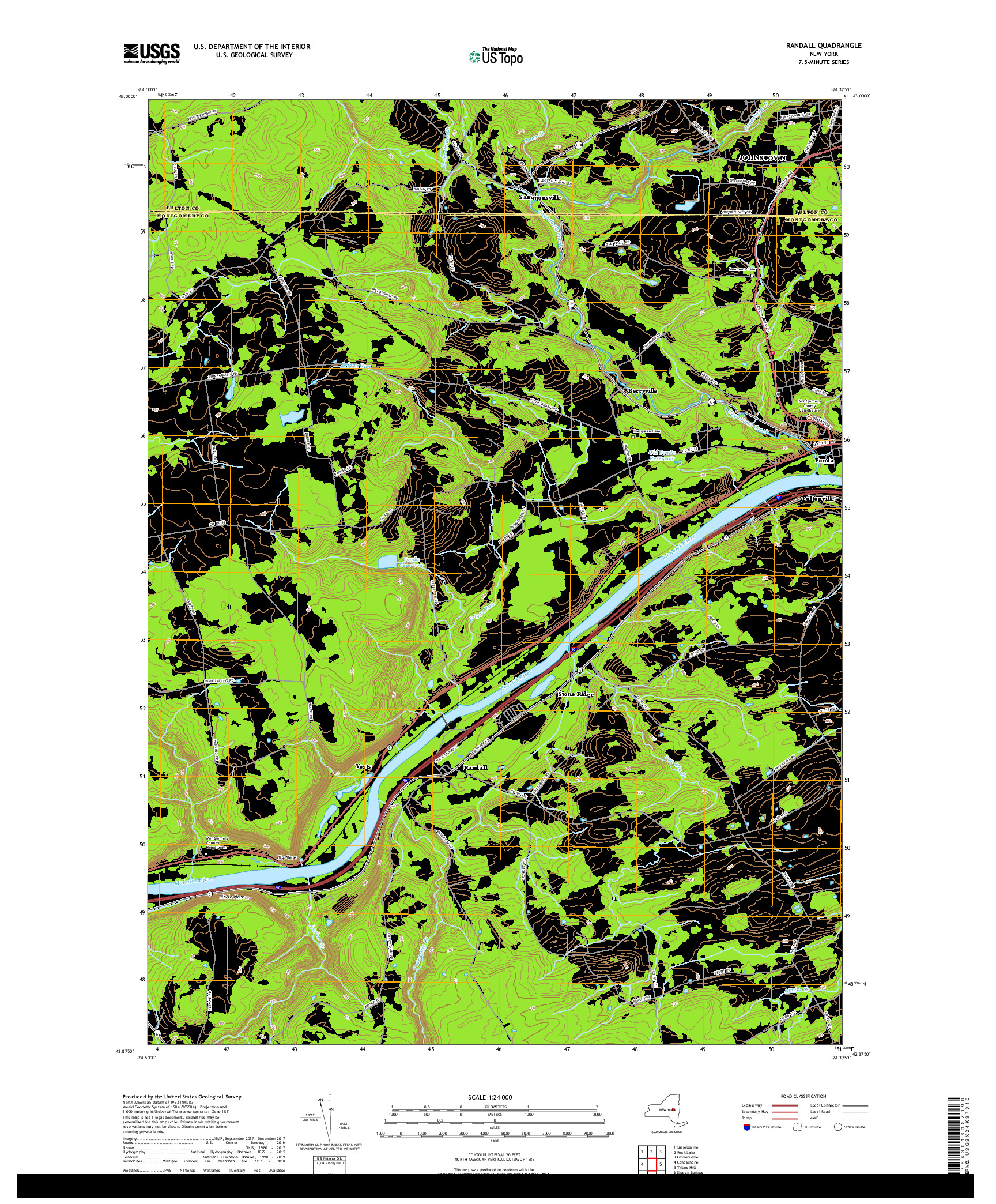 USGS US TOPO 7.5-MINUTE MAP FOR RANDALL, NY 2019