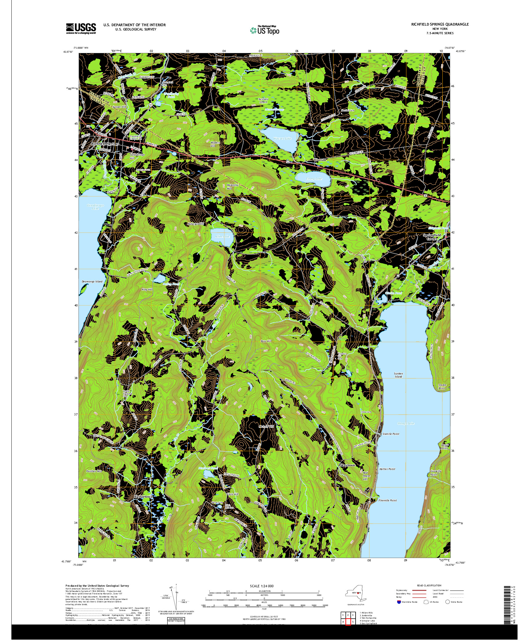 USGS US TOPO 7.5-MINUTE MAP FOR RICHFIELD SPRINGS, NY 2019
