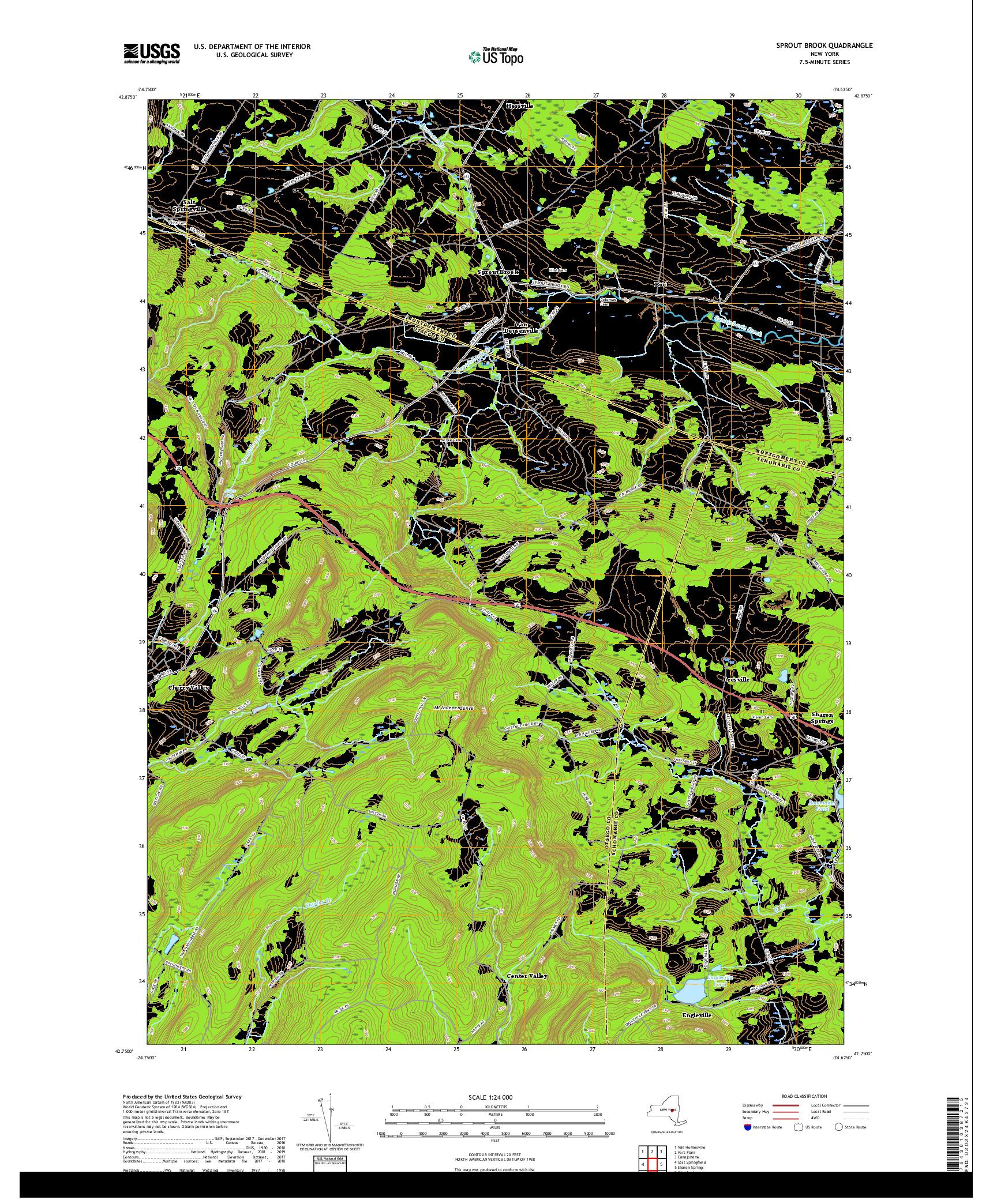 USGS US TOPO 7.5-MINUTE MAP FOR SPROUT BROOK, NY 2019