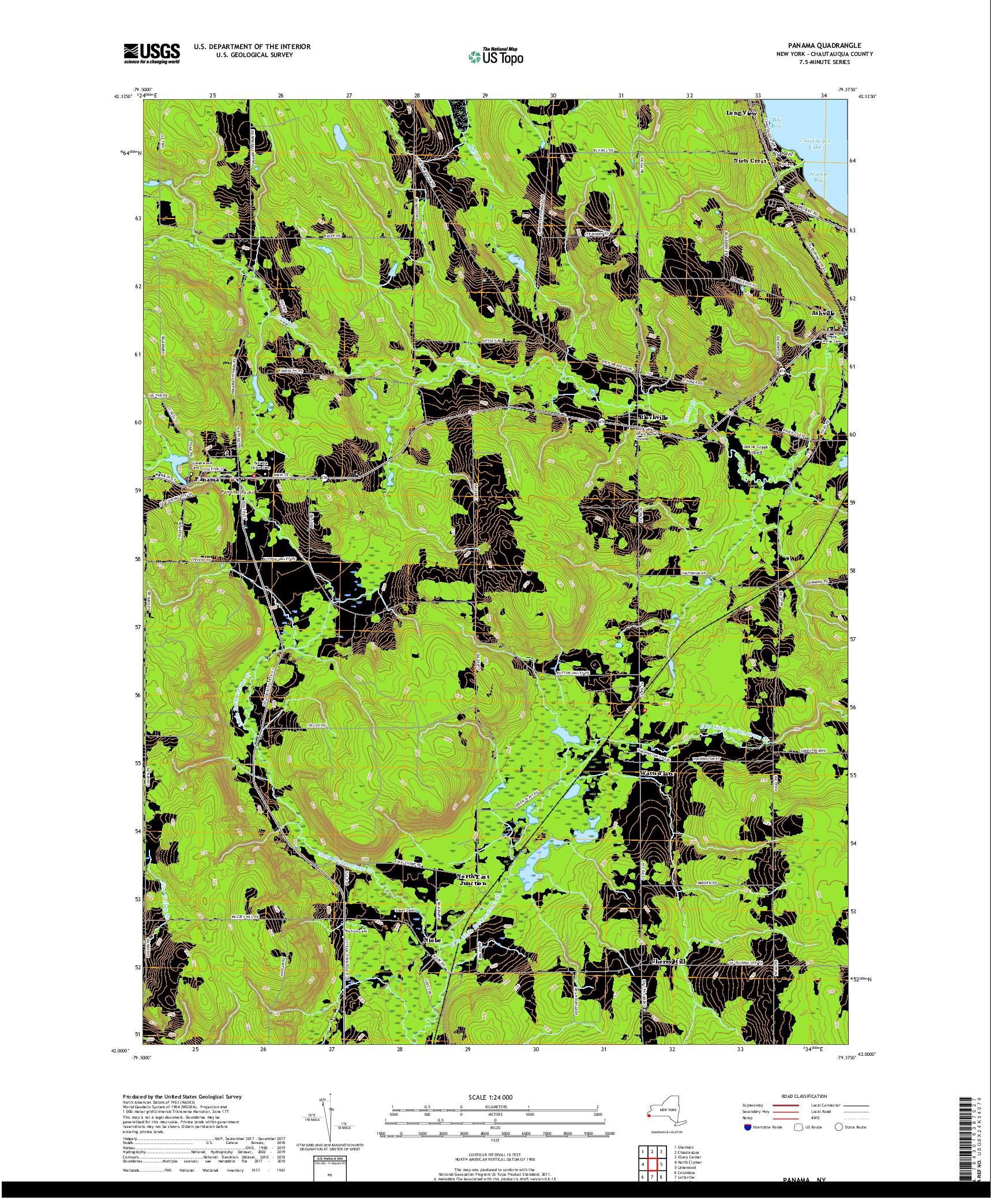 USGS US TOPO 7.5-MINUTE MAP FOR PANAMA, NY 2019