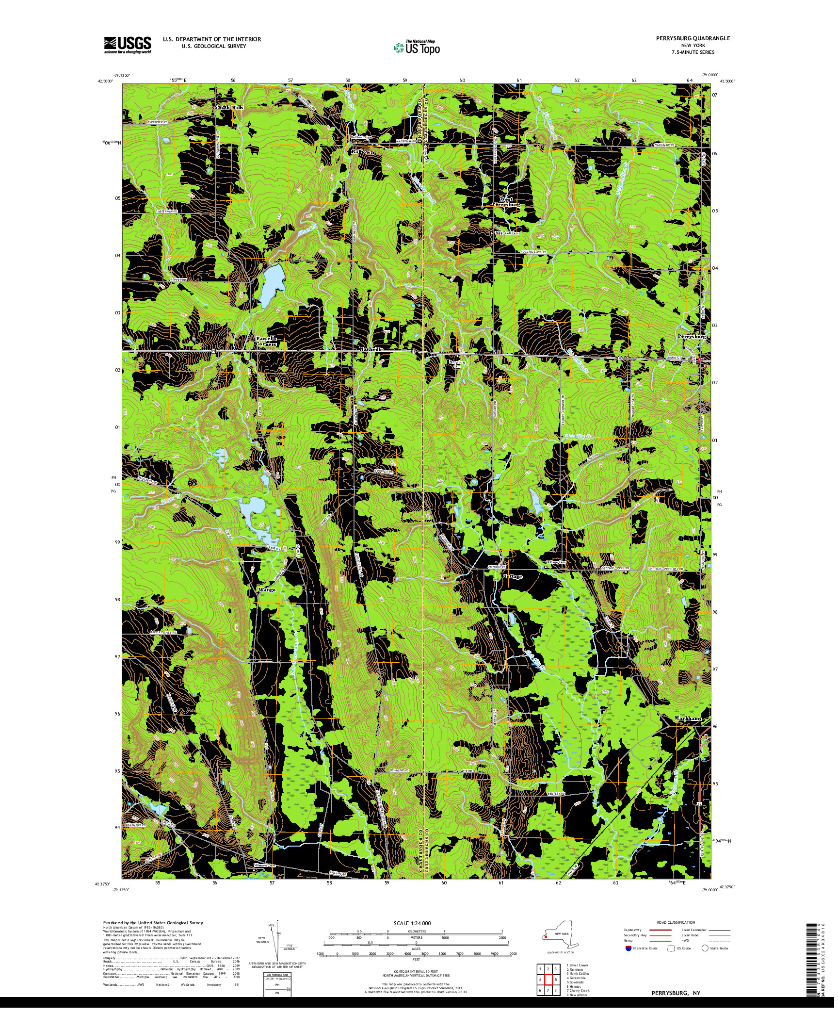 USGS US TOPO 7.5-MINUTE MAP FOR PERRYSBURG, NY 2019