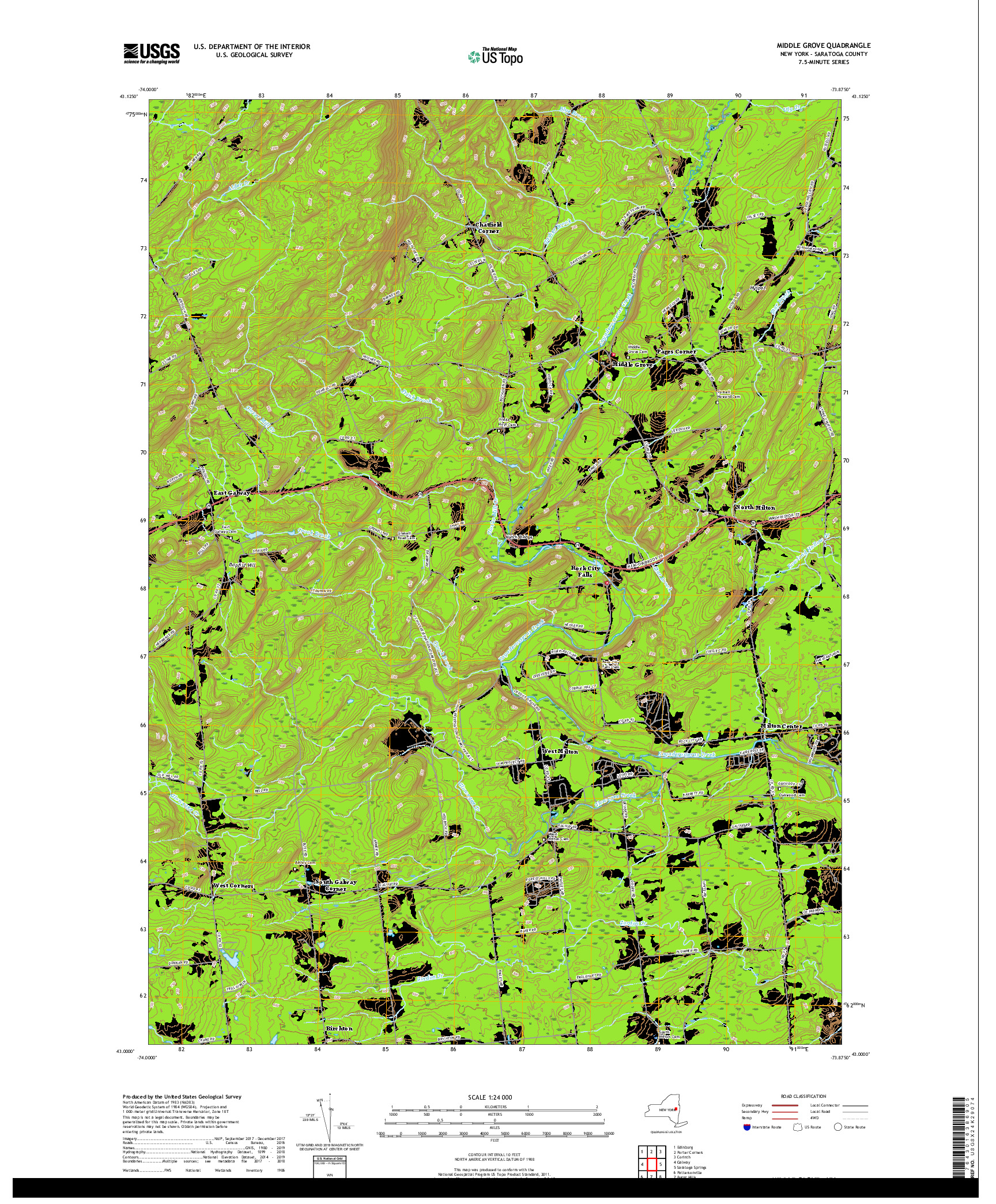 USGS US TOPO 7.5-MINUTE MAP FOR MIDDLE GROVE, NY 2019