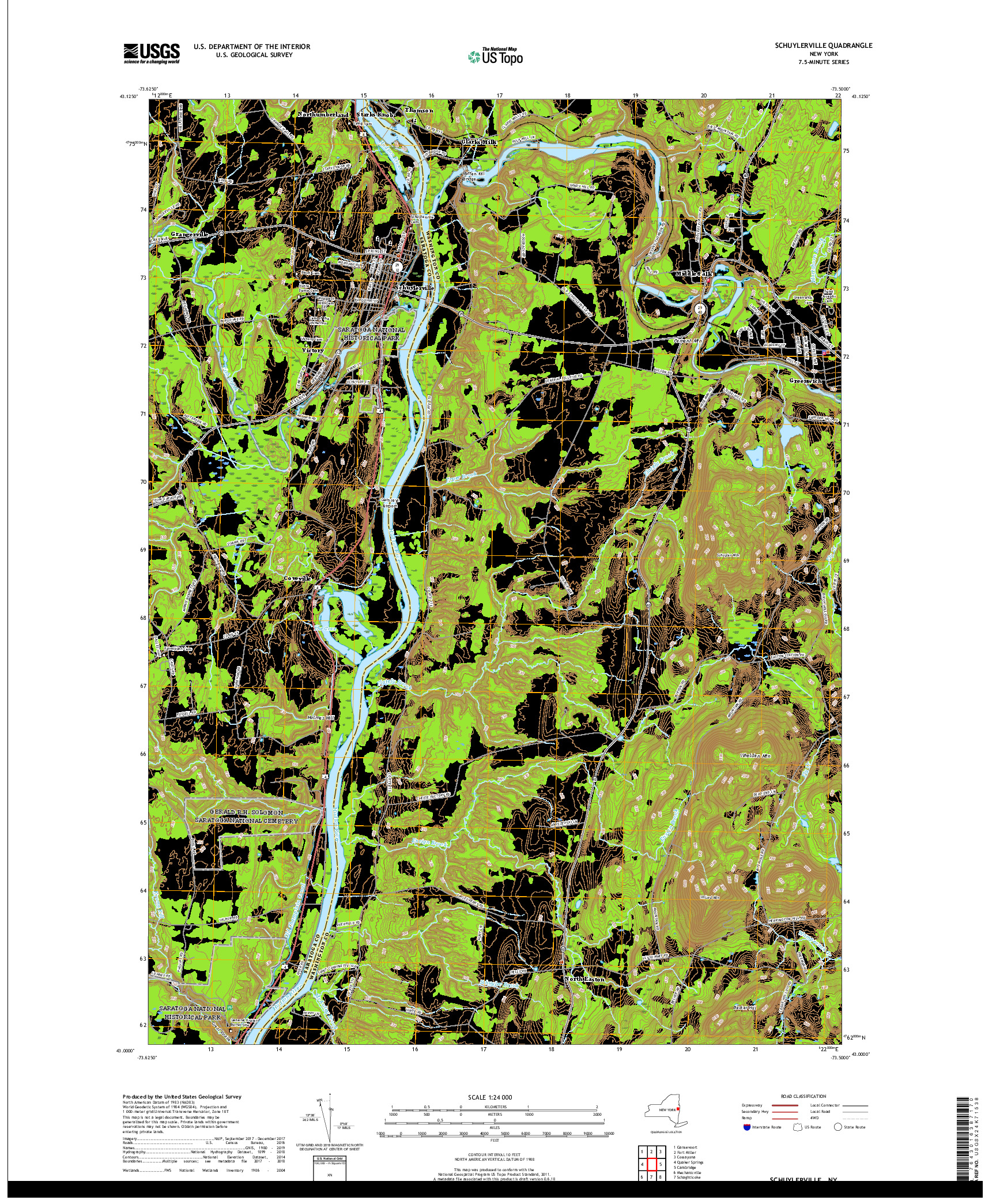 USGS US TOPO 7.5-MINUTE MAP FOR SCHUYLERVILLE, NY 2019