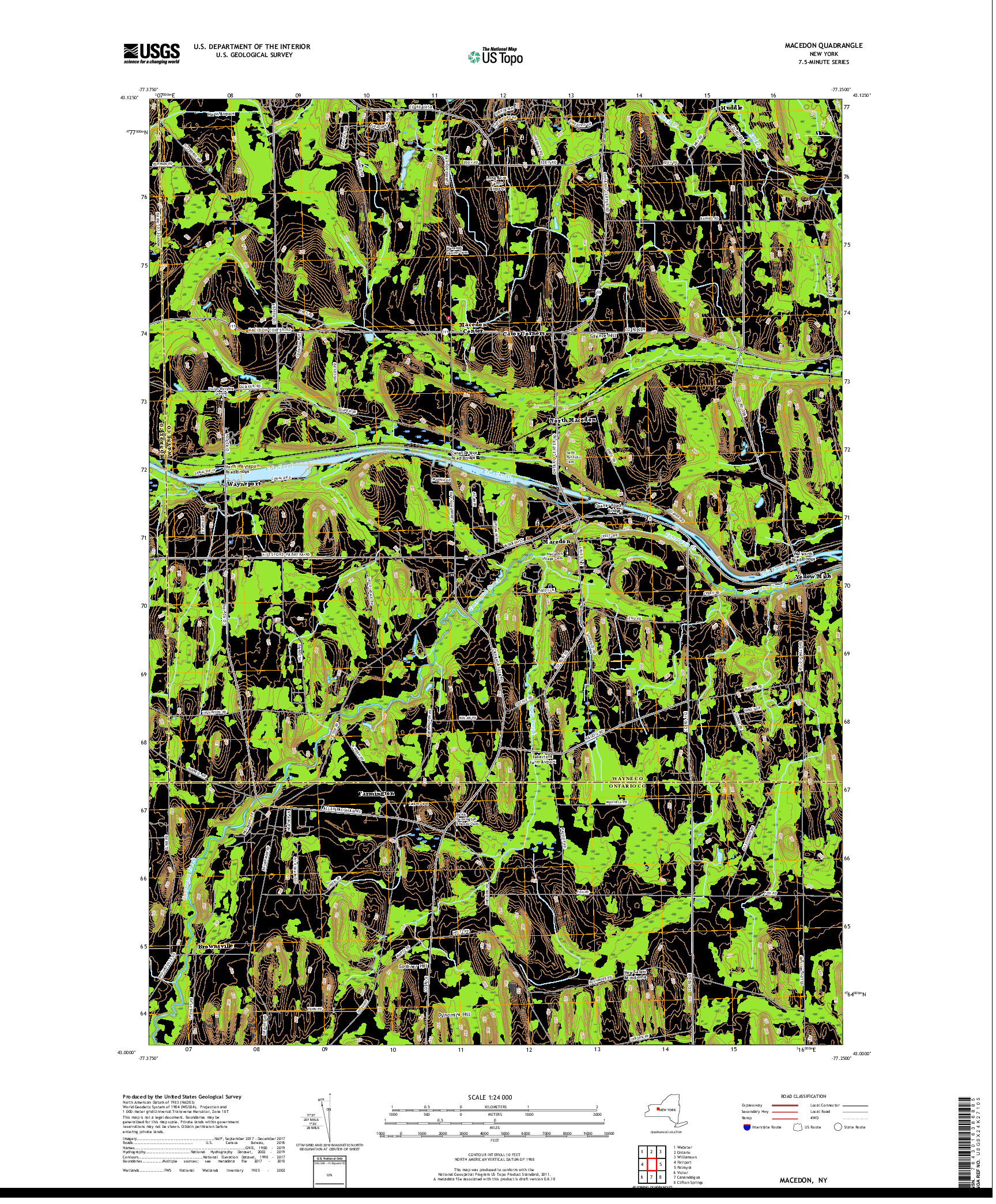 USGS US TOPO 7.5-MINUTE MAP FOR MACEDON, NY 2019