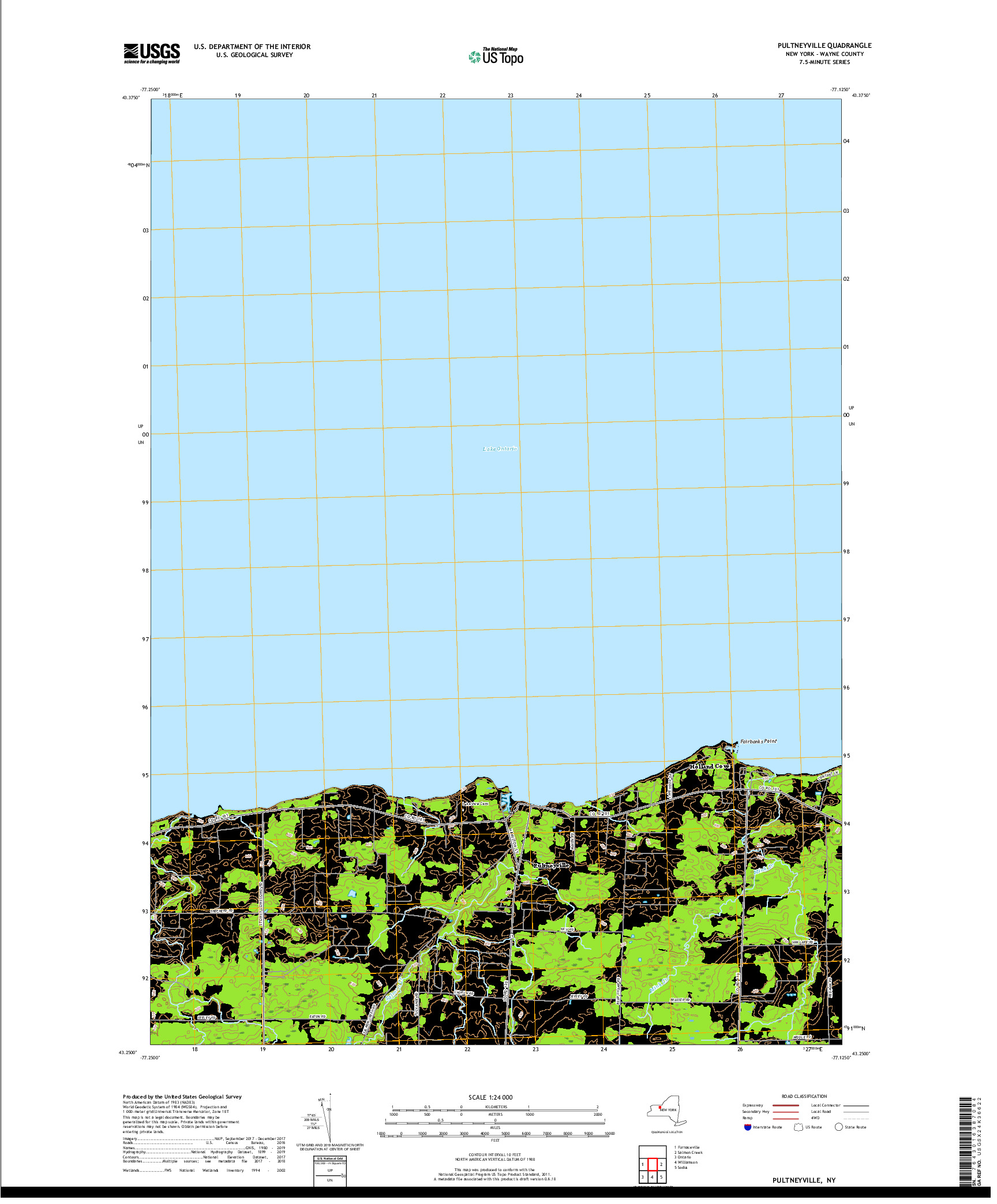 USGS US TOPO 7.5-MINUTE MAP FOR PULTNEYVILLE, NY 2019