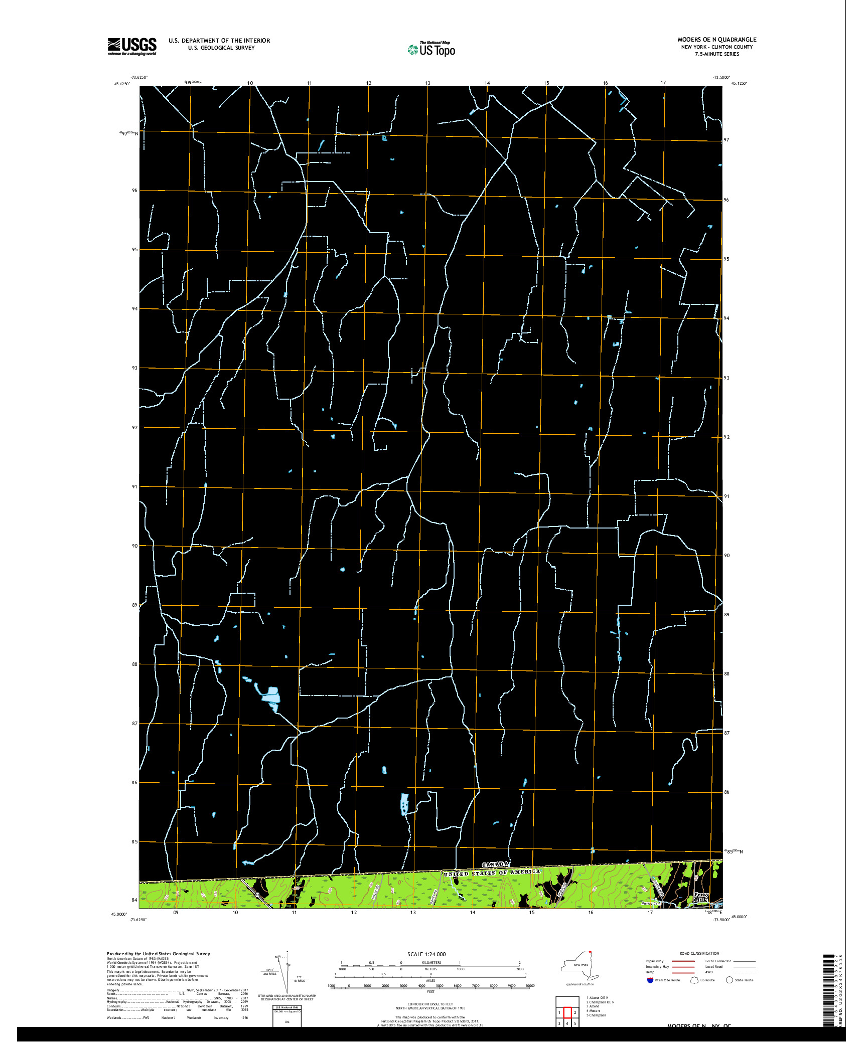 USGS US TOPO 7.5-MINUTE MAP FOR MOOERS OE N, NY,QC 2019