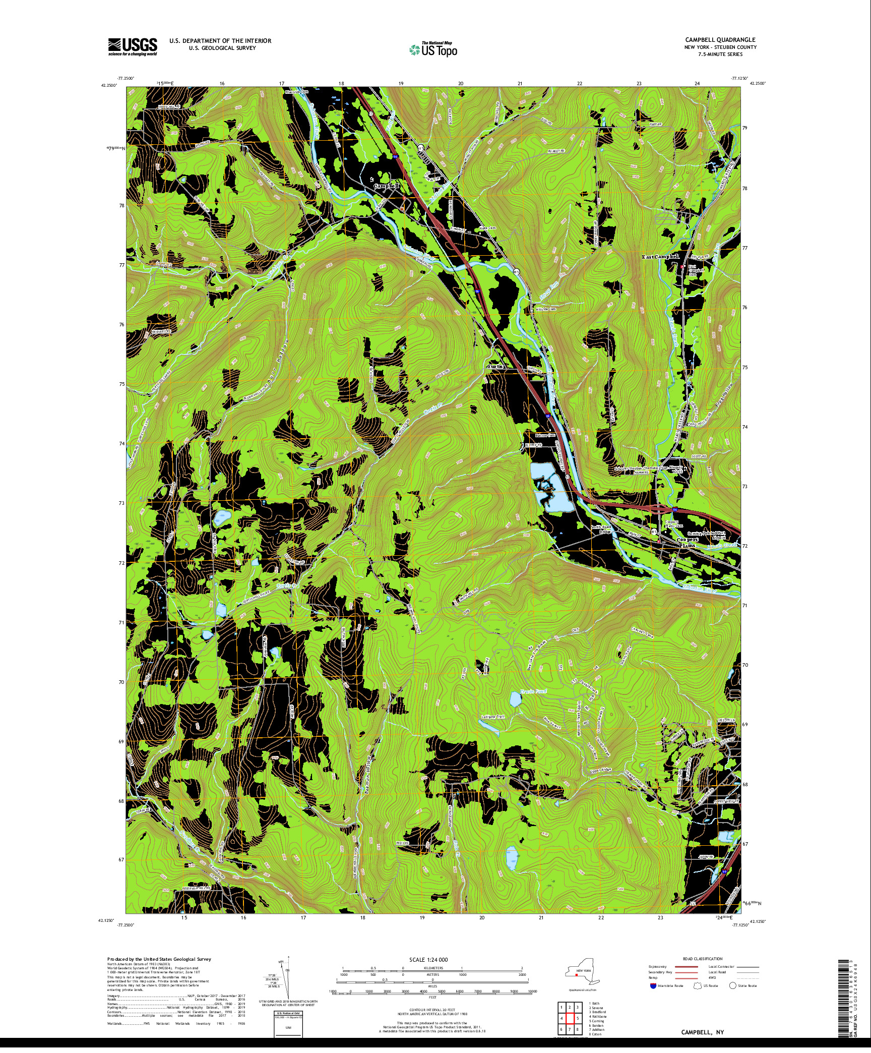 USGS US TOPO 7.5-MINUTE MAP FOR CAMPBELL, NY 2019