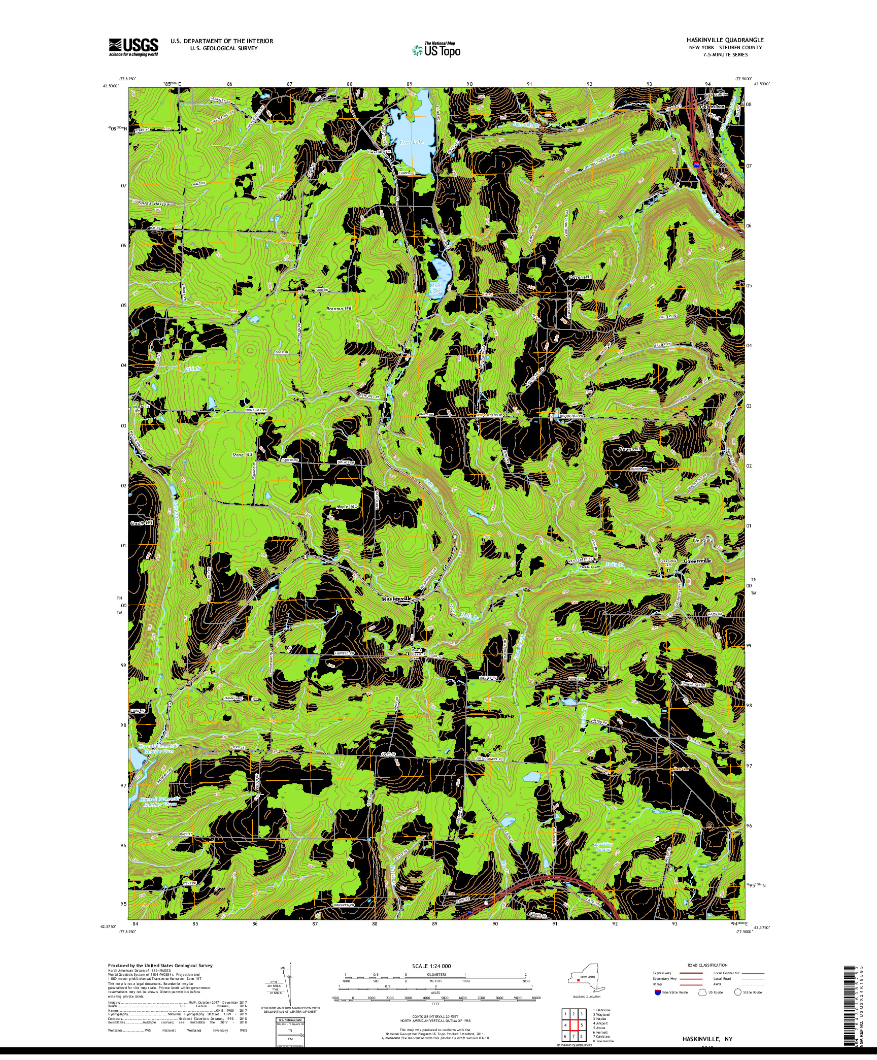 USGS US TOPO 7.5-MINUTE MAP FOR HASKINVILLE, NY 2019