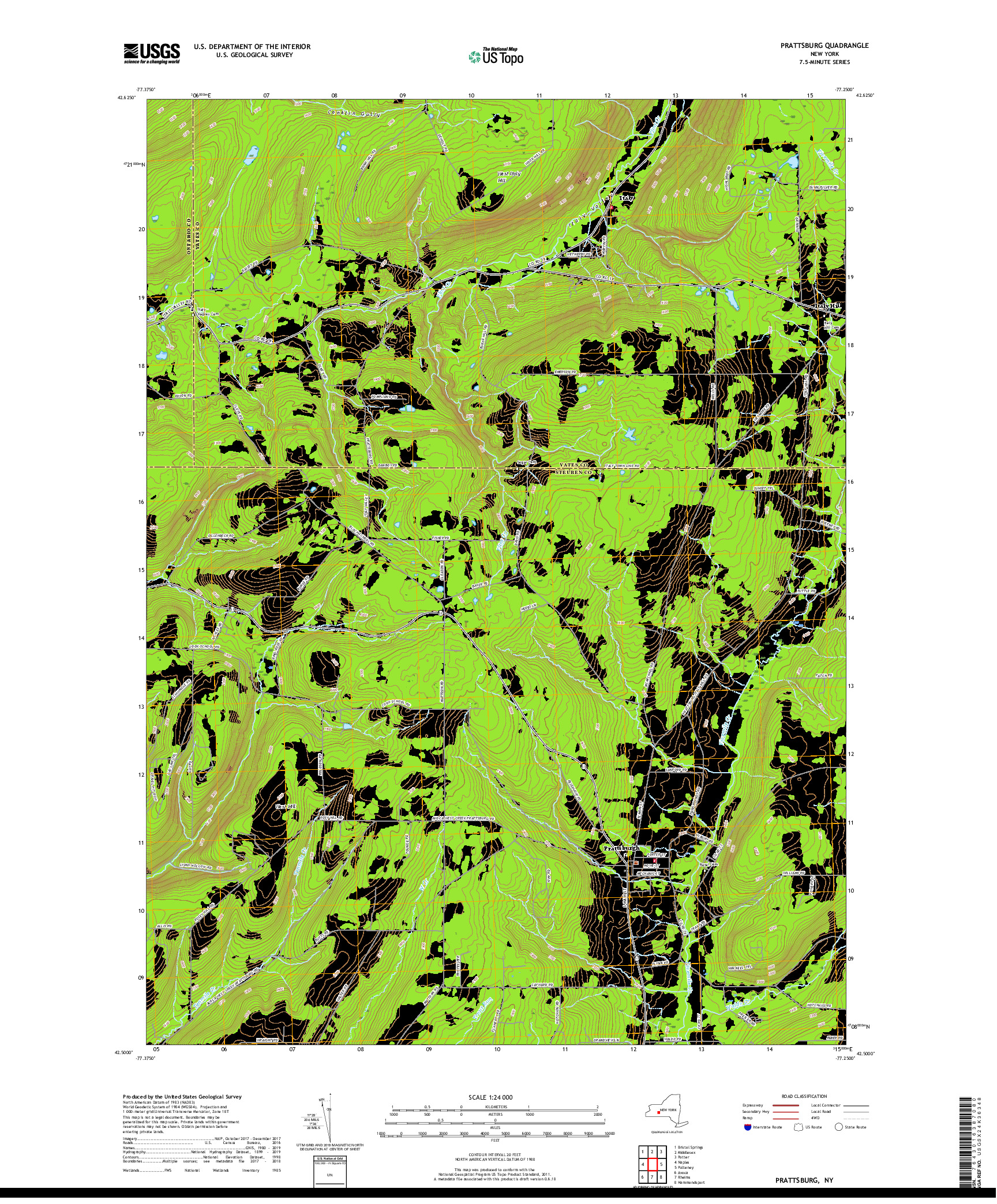 USGS US TOPO 7.5-MINUTE MAP FOR PRATTSBURG, NY 2019