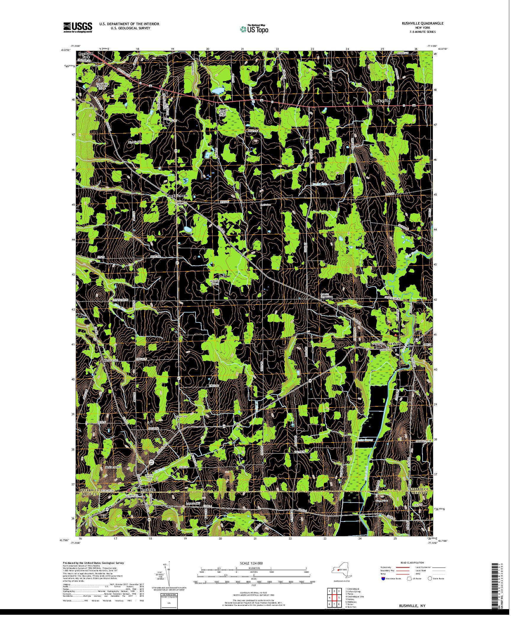 USGS US TOPO 7.5-MINUTE MAP FOR RUSHVILLE, NY 2019