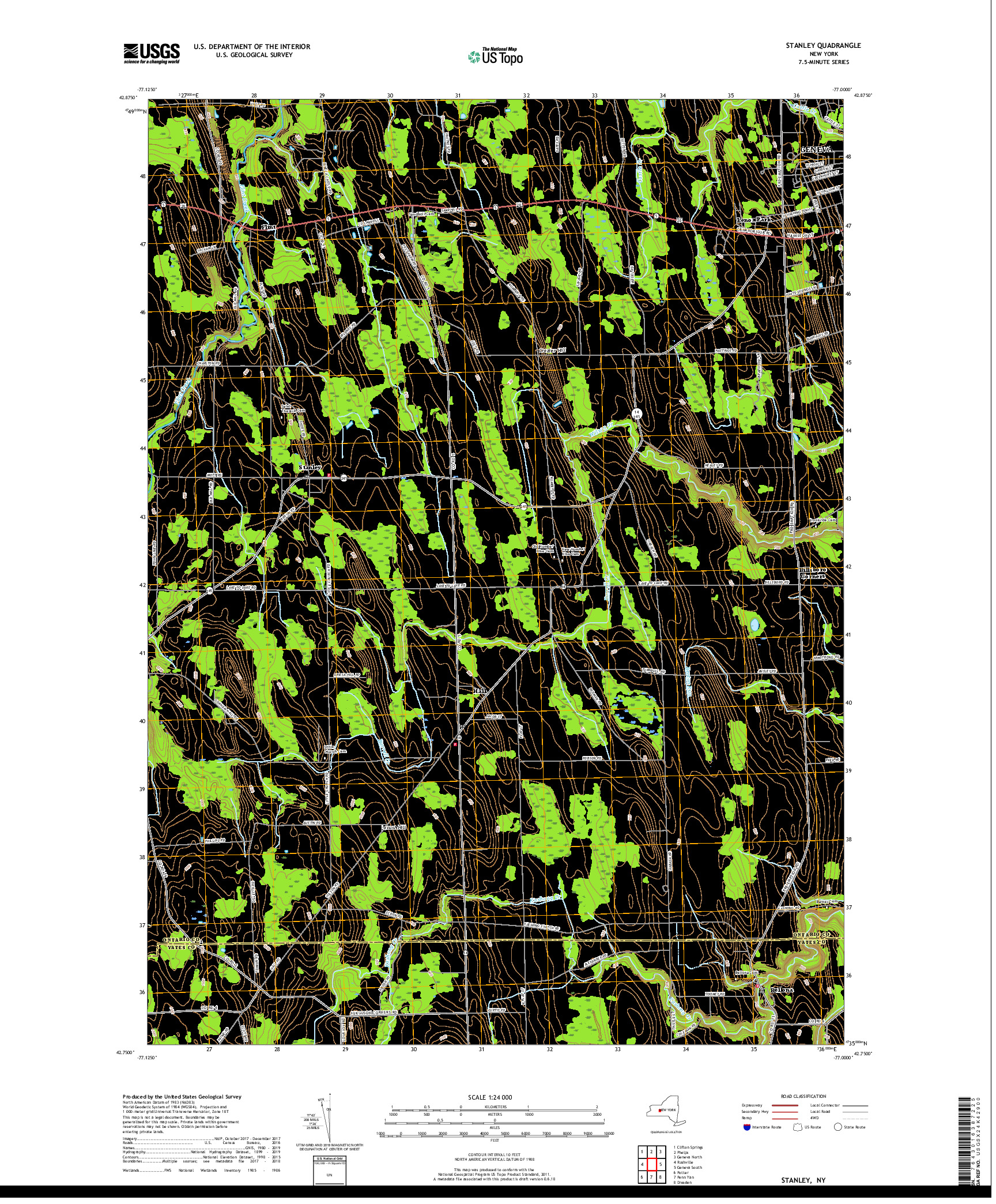 USGS US TOPO 7.5-MINUTE MAP FOR STANLEY, NY 2019