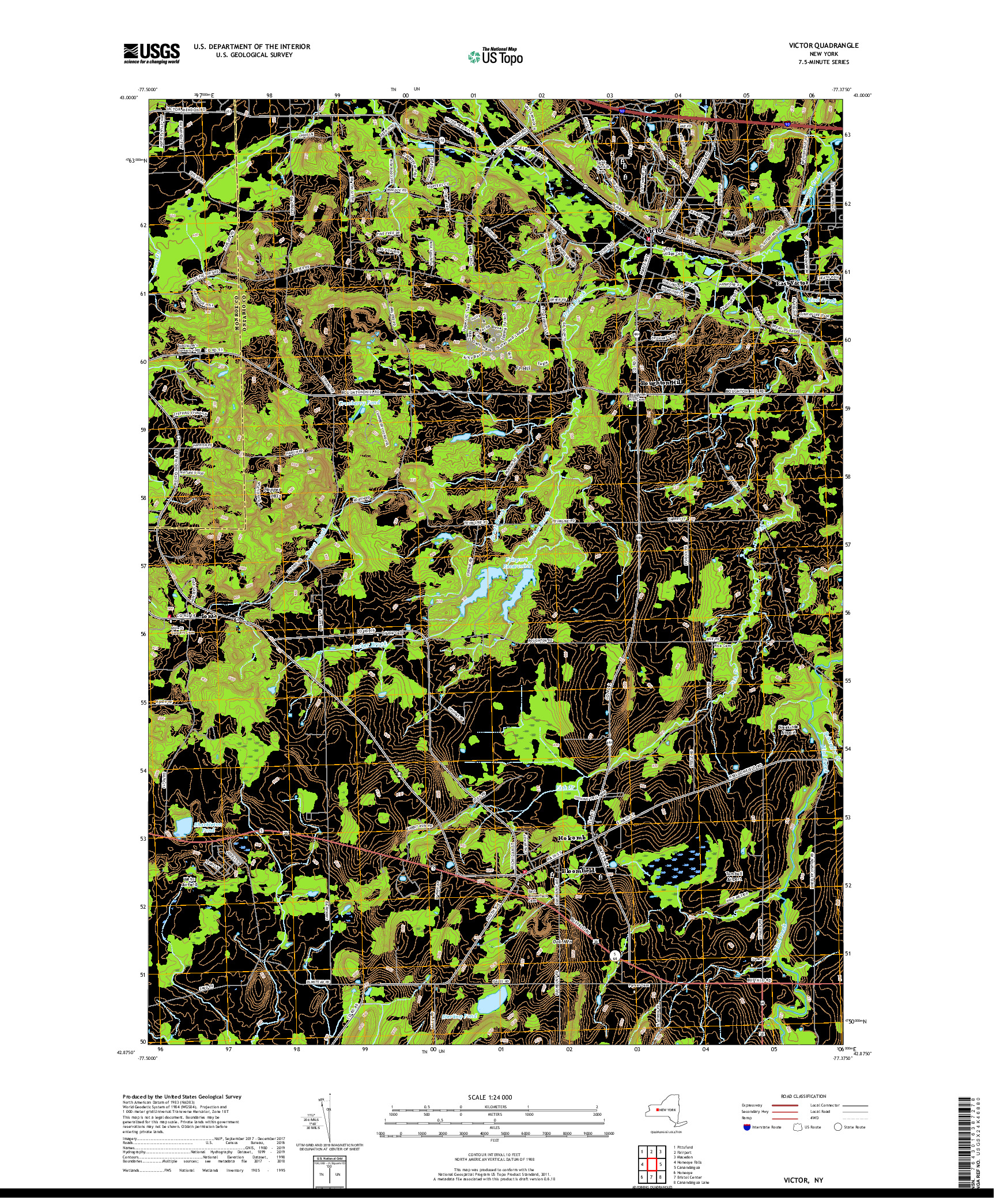 USGS US TOPO 7.5-MINUTE MAP FOR VICTOR, NY 2019