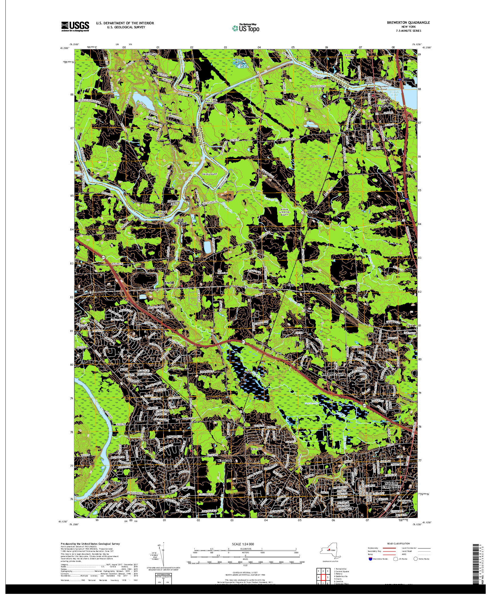 USGS US TOPO 7.5-MINUTE MAP FOR BREWERTON, NY 2019