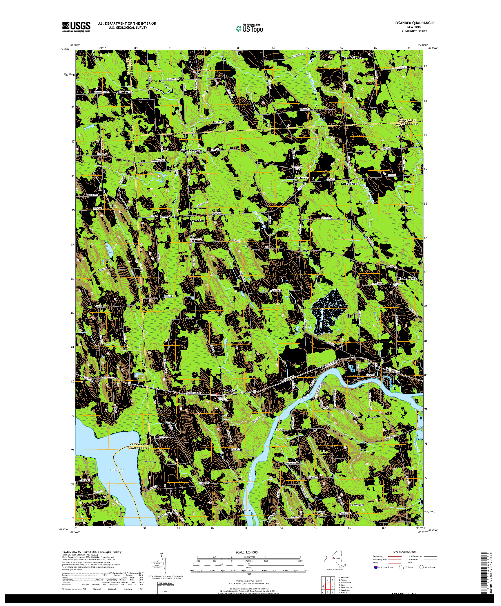 USGS US TOPO 7.5-MINUTE MAP FOR LYSANDER, NY 2019