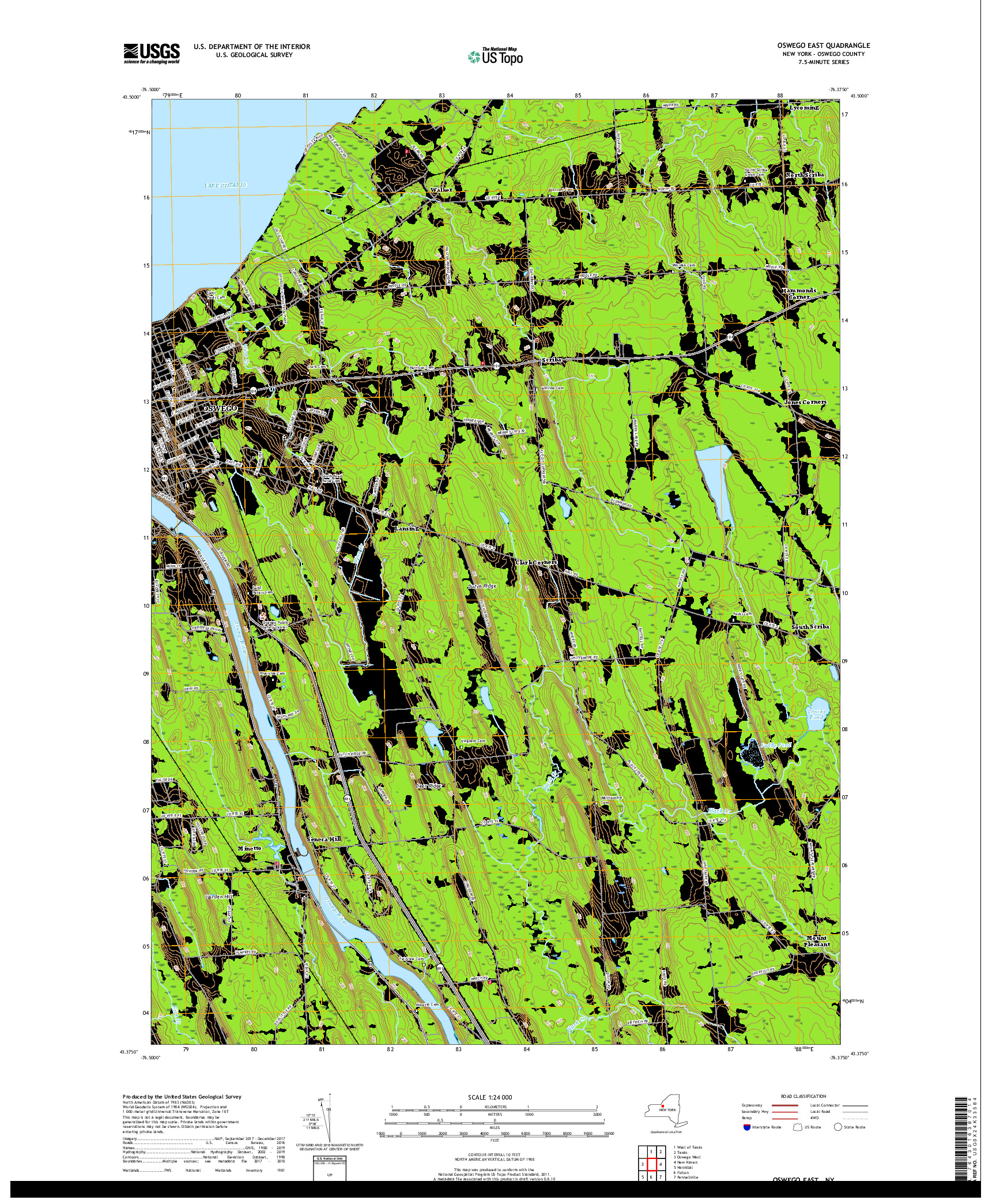 USGS US TOPO 7.5-MINUTE MAP FOR OSWEGO EAST, NY 2019