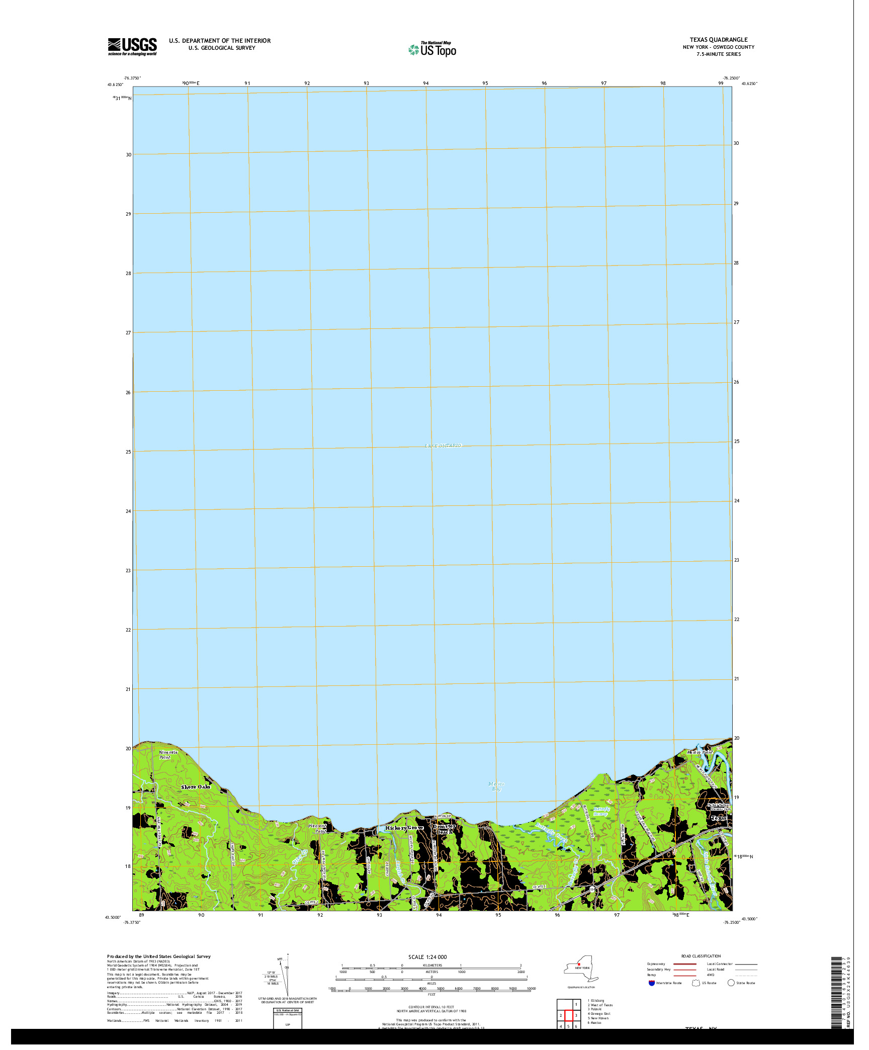 USGS US TOPO 7.5-MINUTE MAP FOR TEXAS, NY 2019