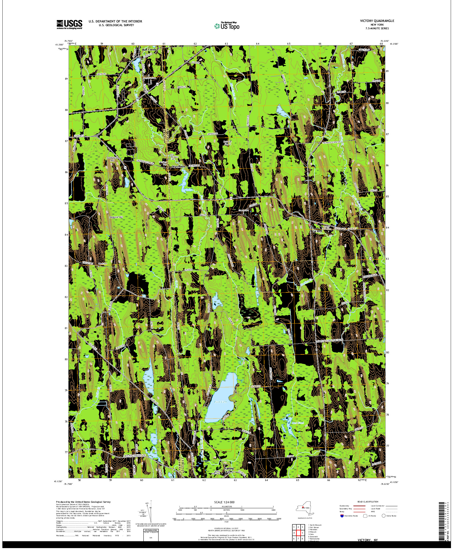 USGS US TOPO 7.5-MINUTE MAP FOR VICTORY, NY 2019