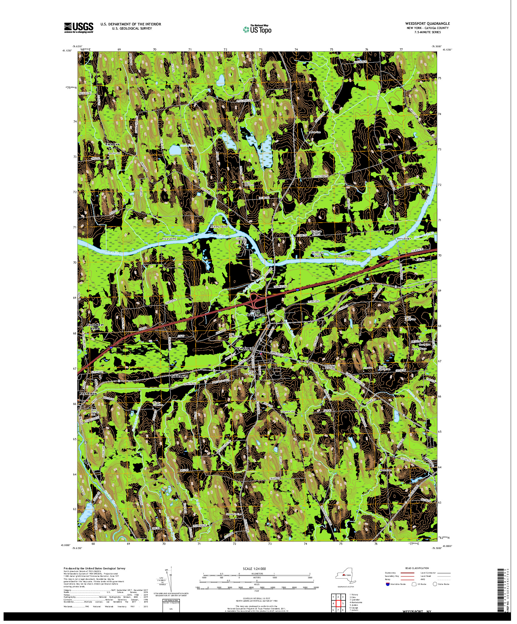 USGS US TOPO 7.5-MINUTE MAP FOR WEEDSPORT, NY 2019