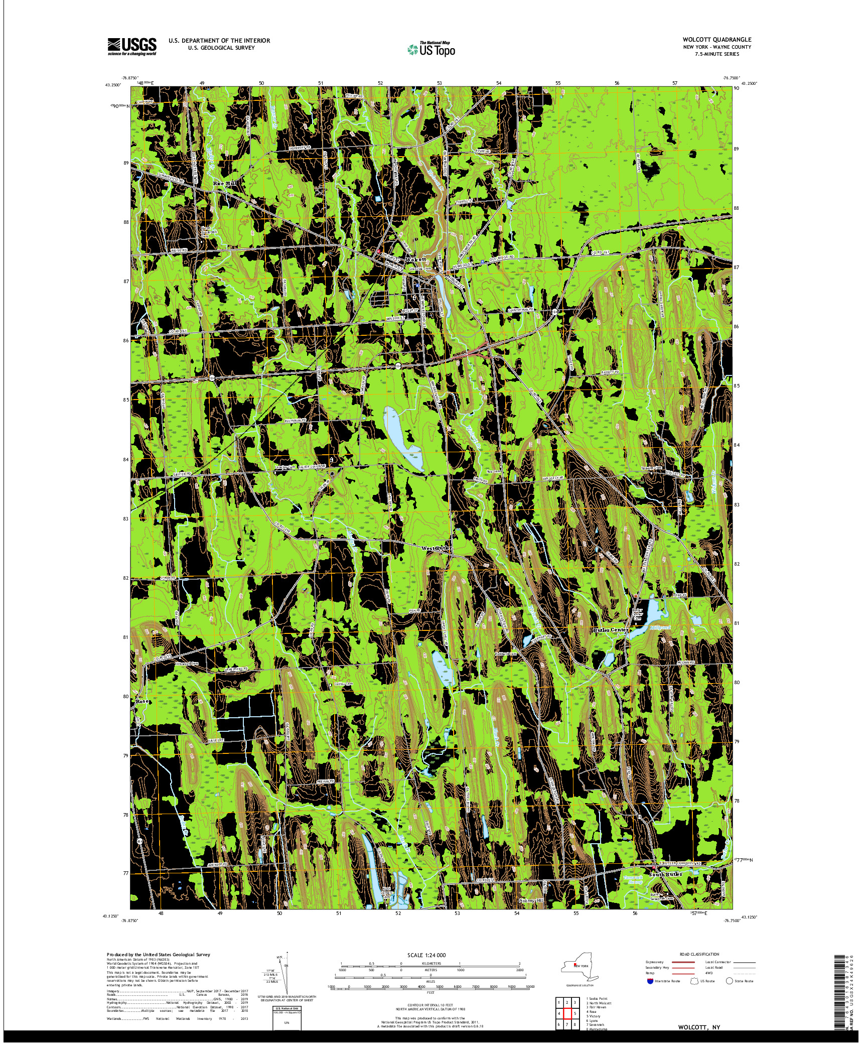 USGS US TOPO 7.5-MINUTE MAP FOR WOLCOTT, NY 2019