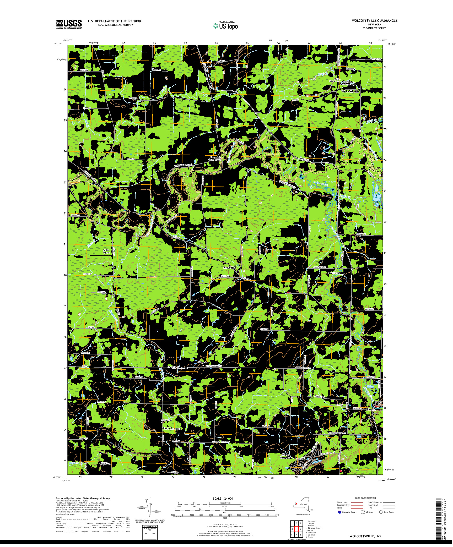 USGS US TOPO 7.5-MINUTE MAP FOR WOLCOTTSVILLE, NY 2019