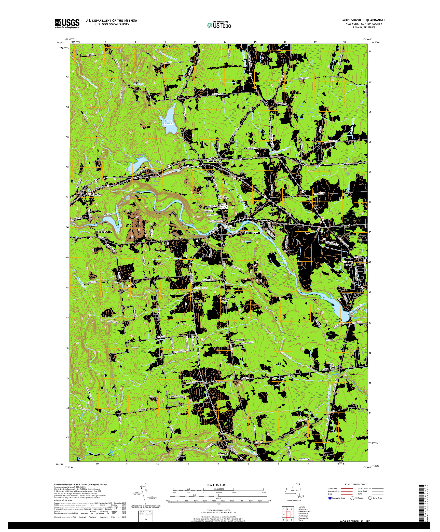 USGS US TOPO 7.5-MINUTE MAP FOR MORRISONVILLE, NY 2019
