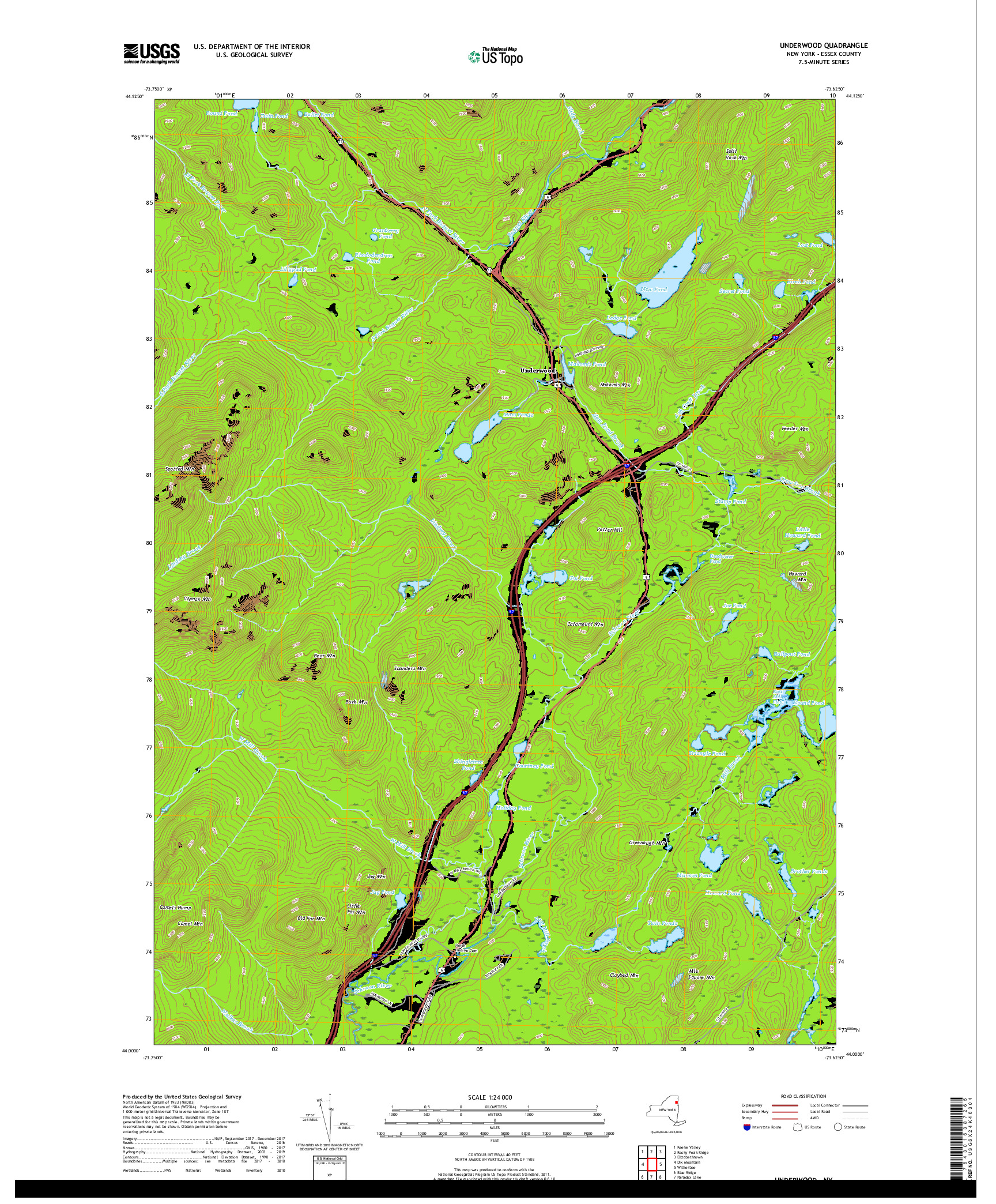USGS US TOPO 7.5-MINUTE MAP FOR UNDERWOOD, NY 2019