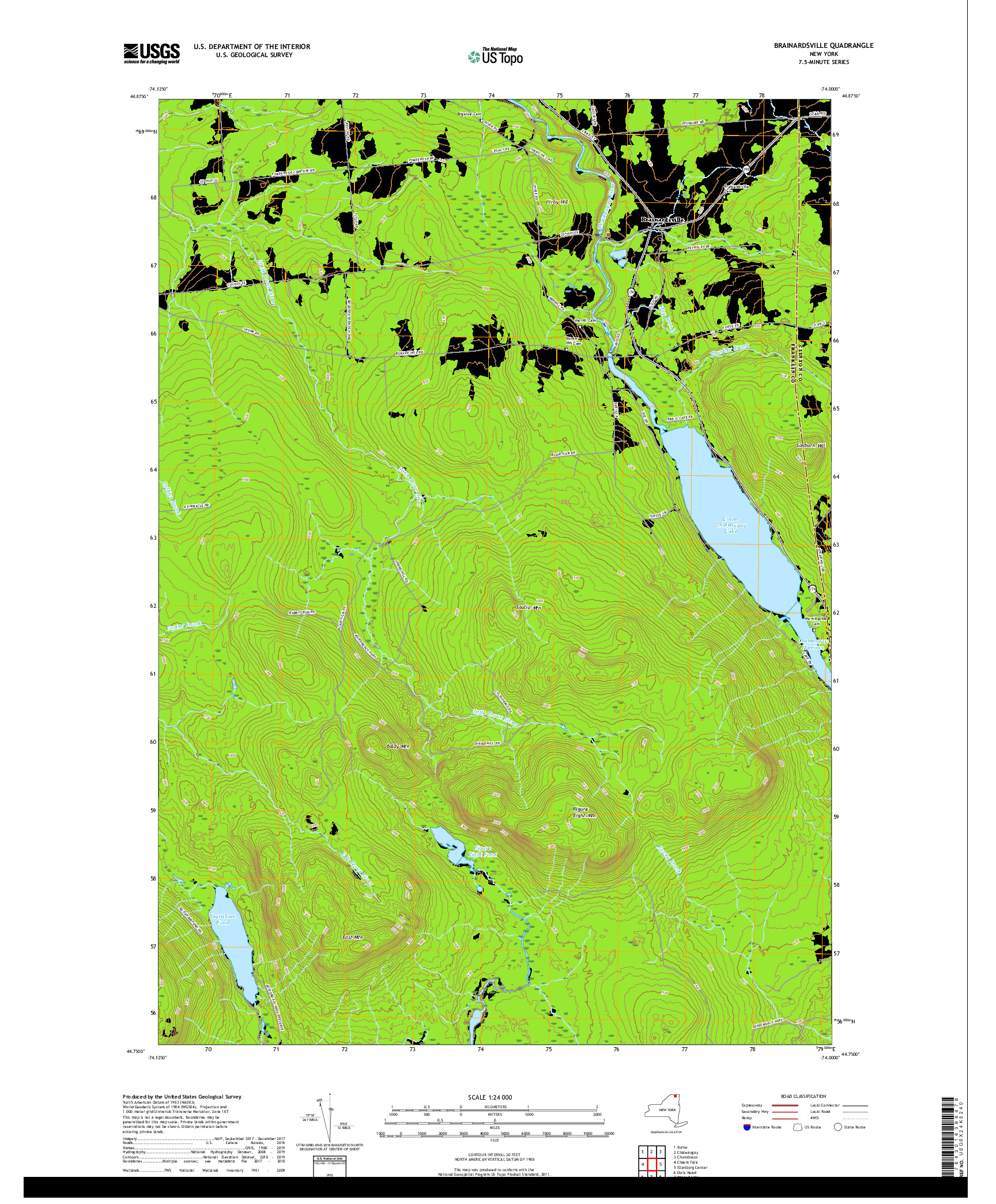 USGS US TOPO 7.5-MINUTE MAP FOR BRAINARDSVILLE, NY 2019