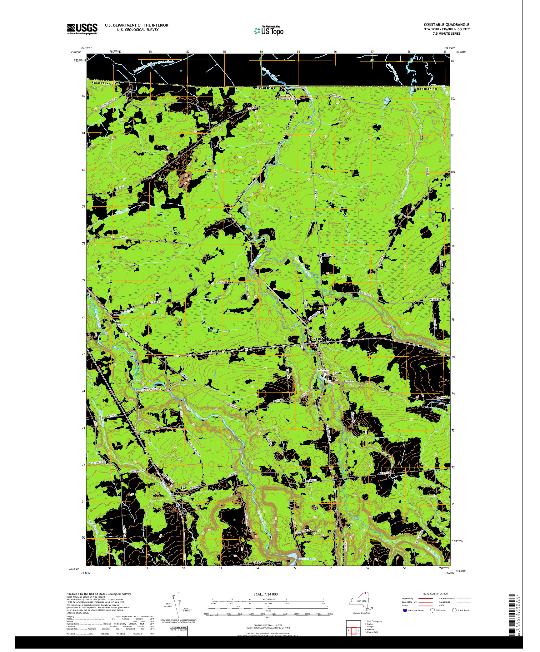 USGS US TOPO 7.5-MINUTE MAP FOR CONSTABLE, NY,QC 2019