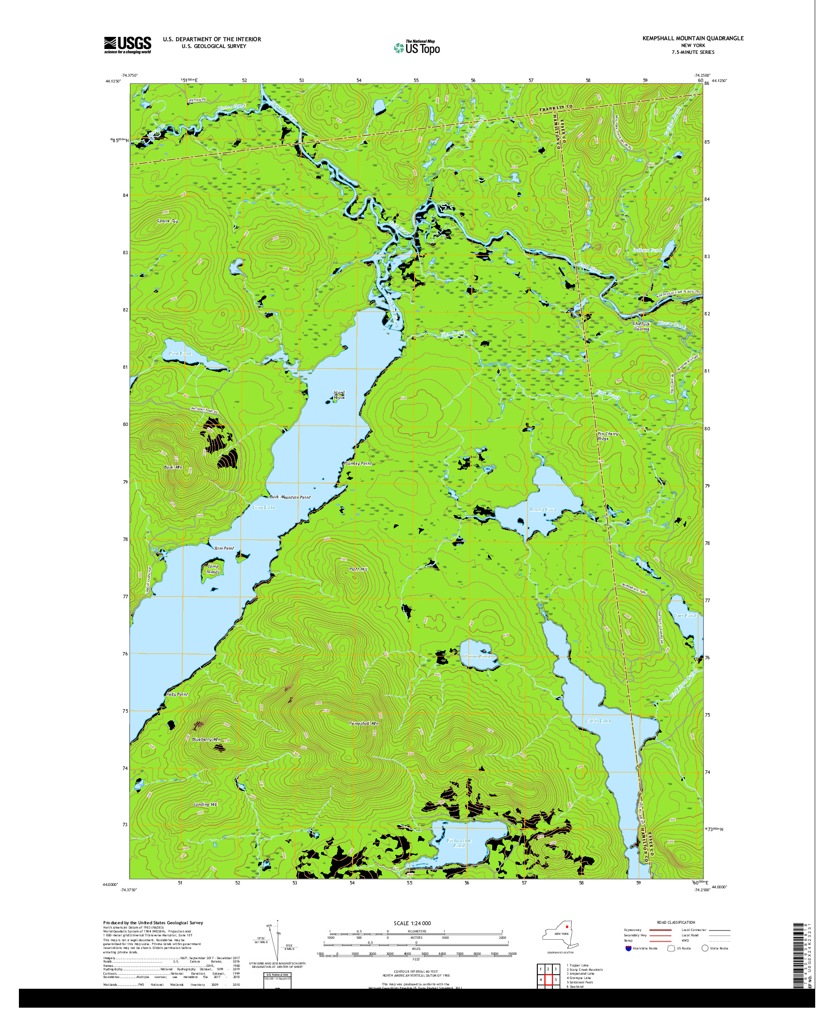 USGS US TOPO 7.5-MINUTE MAP FOR KEMPSHALL MOUNTAIN, NY 2019