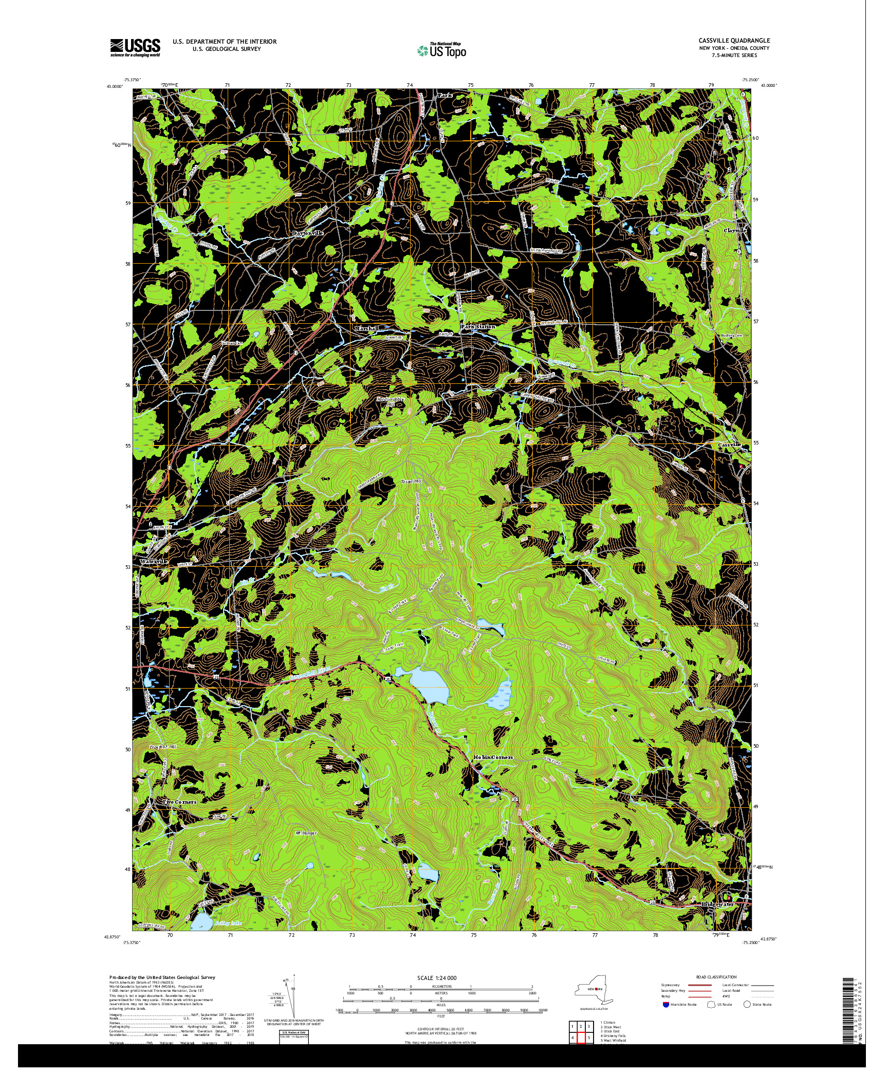 USGS US TOPO 7.5-MINUTE MAP FOR CASSVILLE, NY 2019