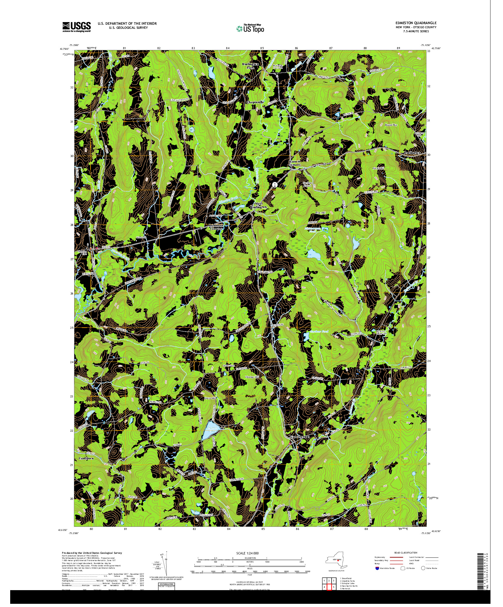 USGS US TOPO 7.5-MINUTE MAP FOR EDMESTON, NY 2019