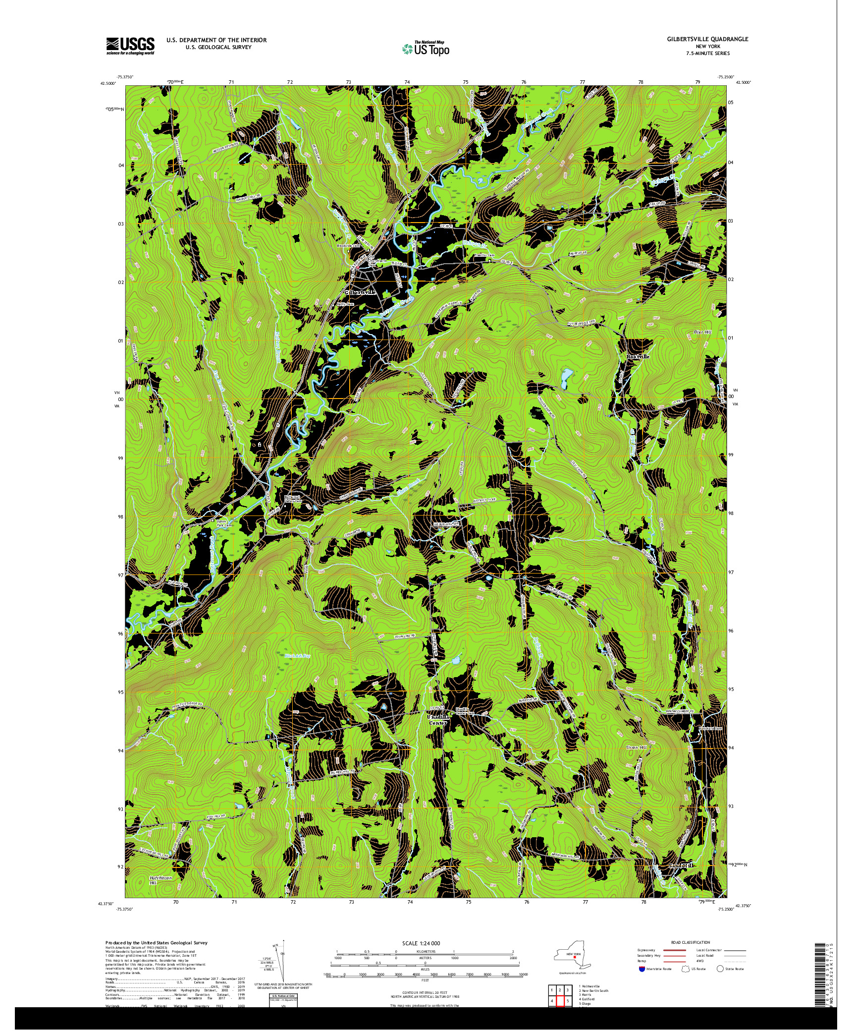 USGS US TOPO 7.5-MINUTE MAP FOR GILBERTSVILLE, NY 2019