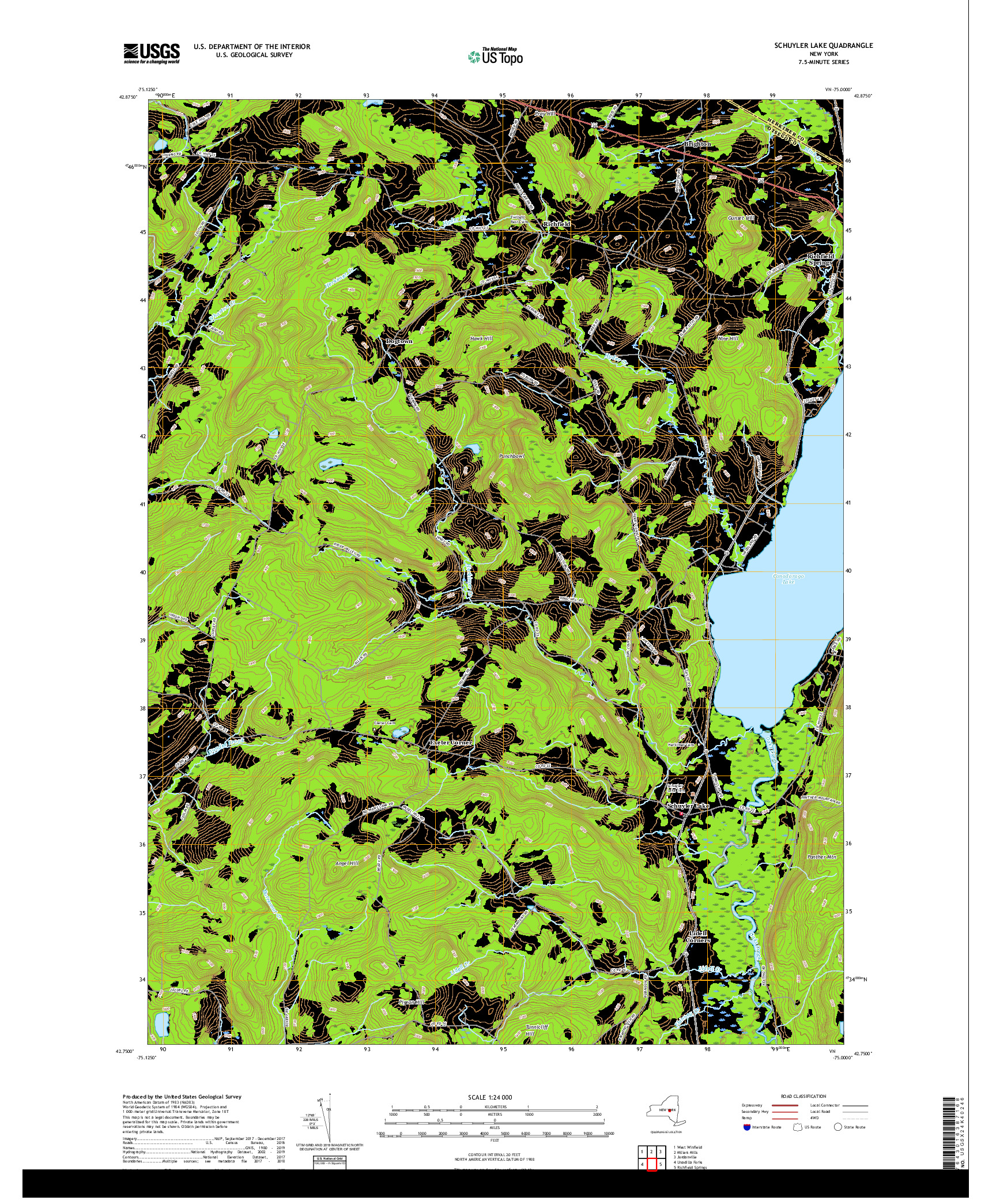 USGS US TOPO 7.5-MINUTE MAP FOR SCHUYLER LAKE, NY 2019
