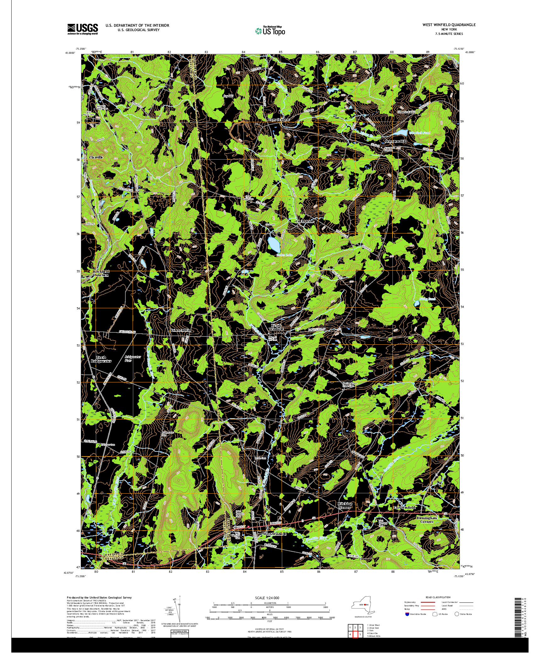 USGS US TOPO 7.5-MINUTE MAP FOR WEST WINFIELD, NY 2019