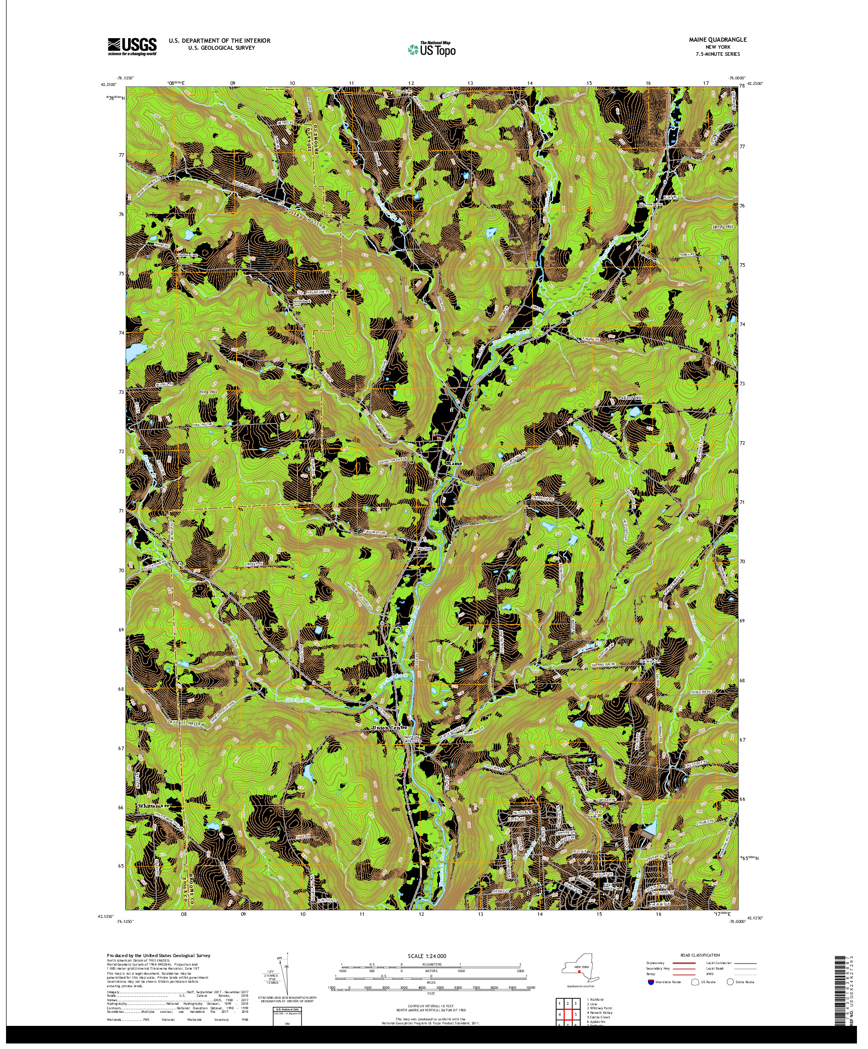 USGS US TOPO 7.5-MINUTE MAP FOR MAINE, NY 2019