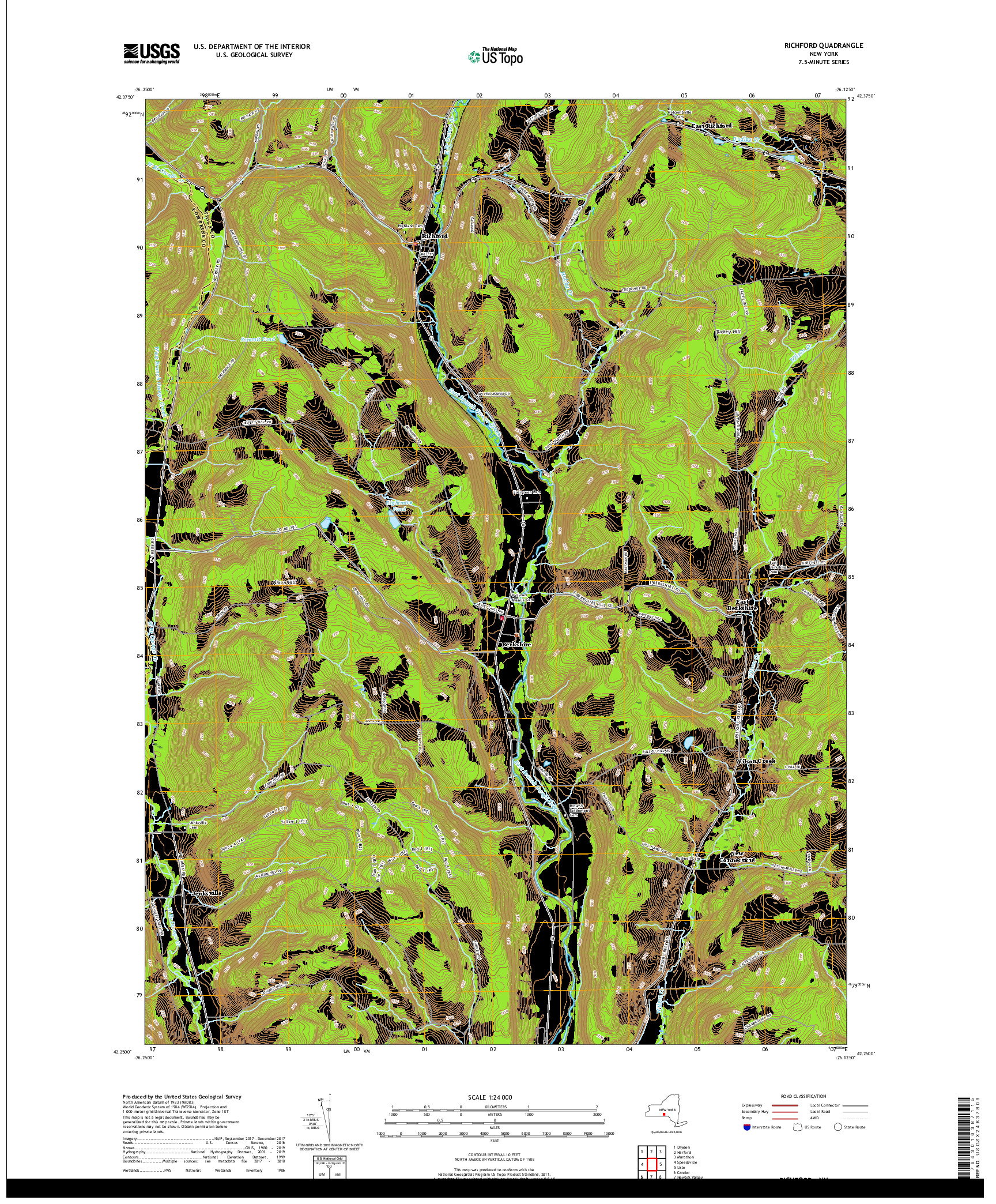 USGS US TOPO 7.5-MINUTE MAP FOR RICHFORD, NY 2019