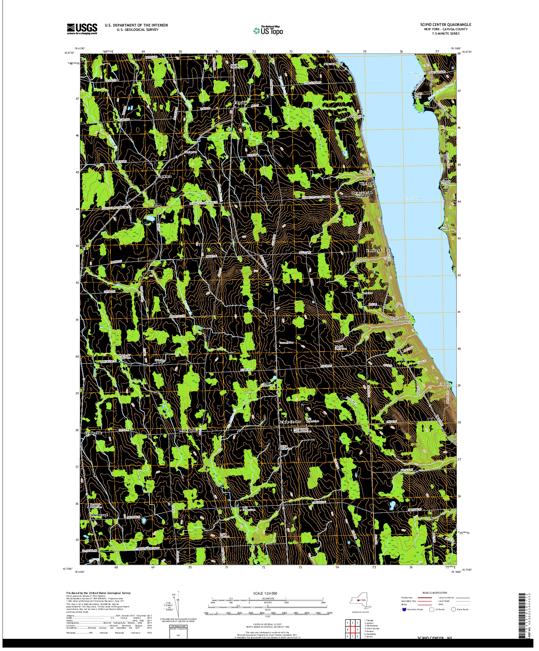 USGS US TOPO 7.5-MINUTE MAP FOR SCIPIO CENTER, NY 2019