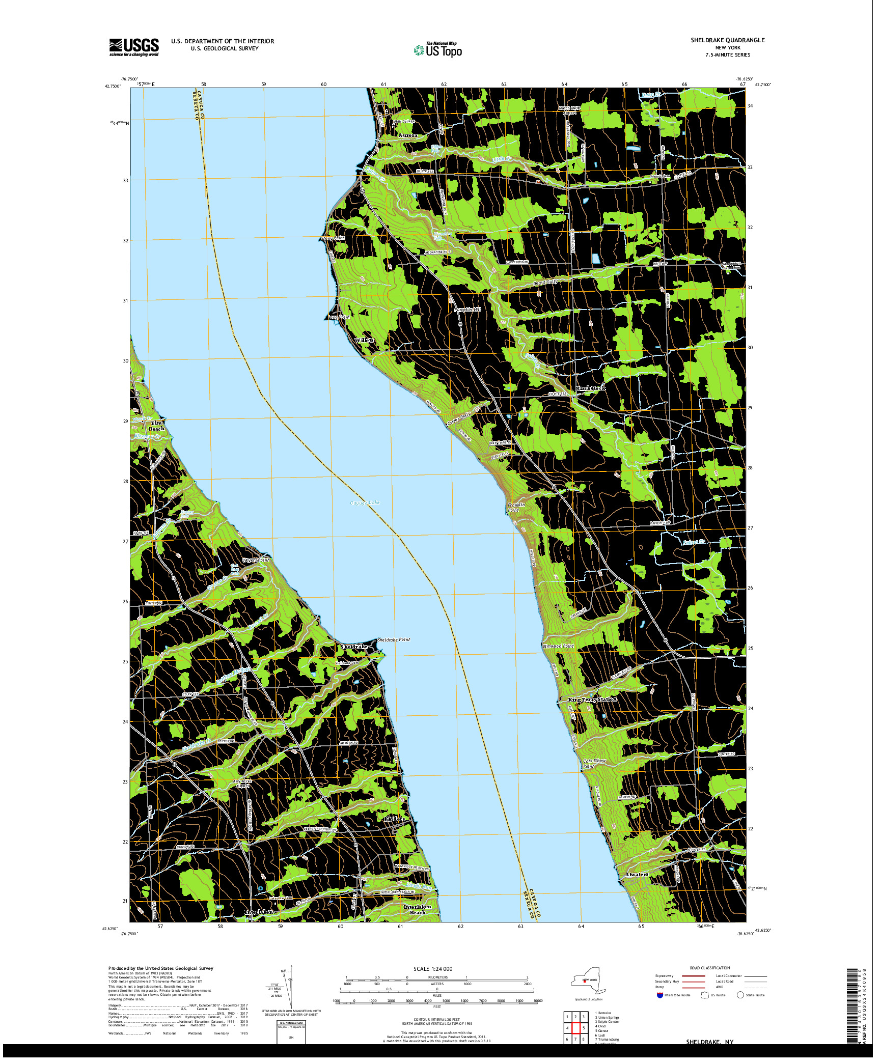 USGS US TOPO 7.5-MINUTE MAP FOR SHELDRAKE, NY 2019