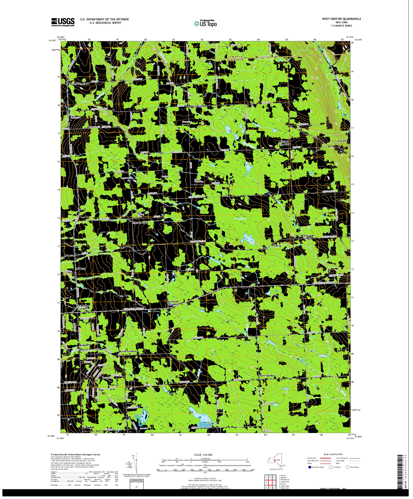 USGS US TOPO 7.5-MINUTE MAP FOR WEST GROTON, NY 2019