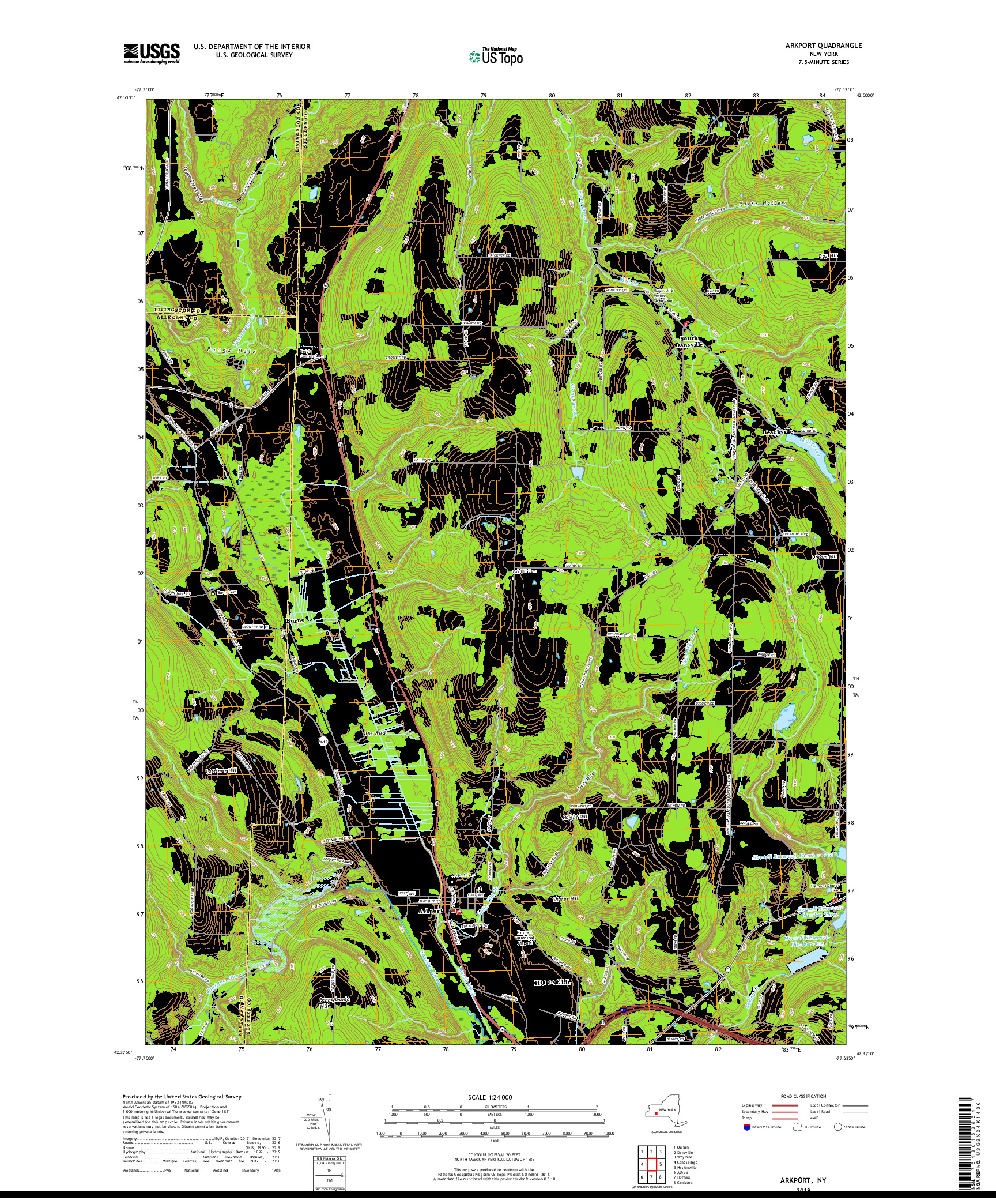 USGS US TOPO 7.5-MINUTE MAP FOR ARKPORT, NY 2019