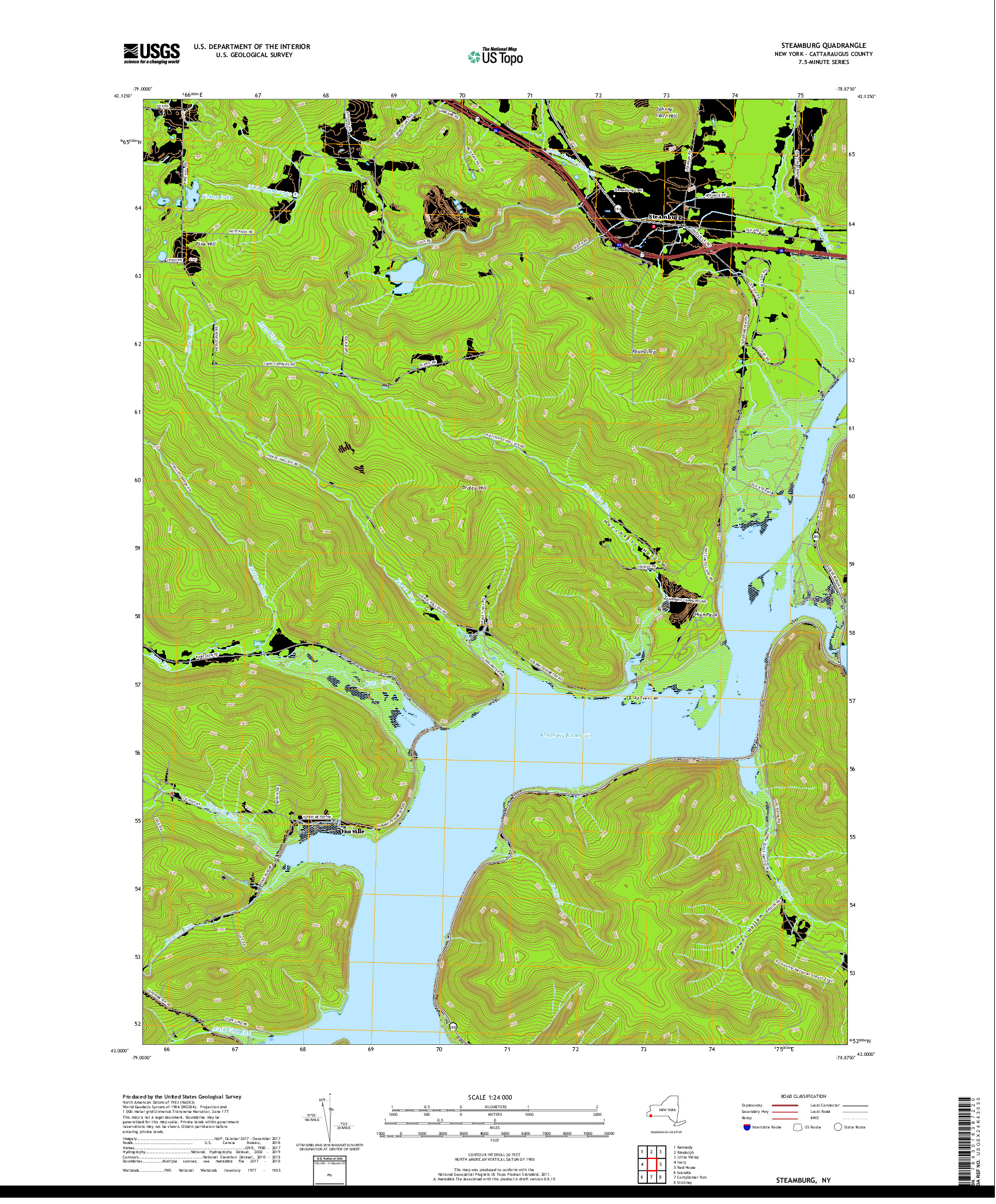 USGS US TOPO 7.5-MINUTE MAP FOR STEAMBURG, NY 2019