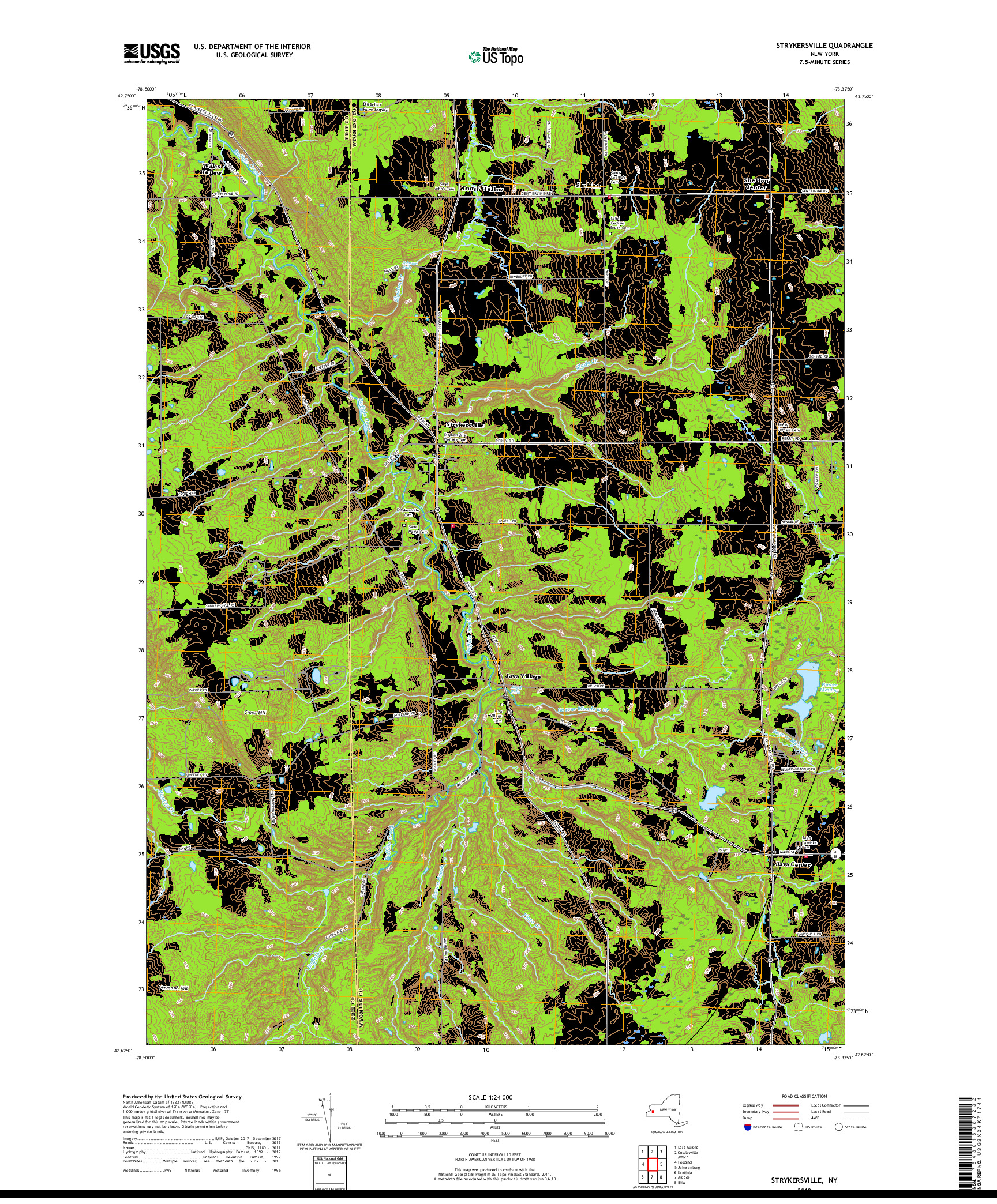 USGS US TOPO 7.5-MINUTE MAP FOR STRYKERSVILLE, NY 2019