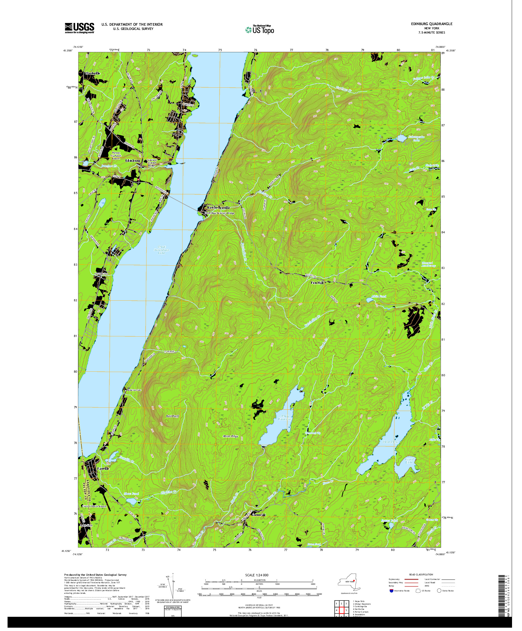 USGS US TOPO 7.5-MINUTE MAP FOR EDINBURG, NY 2019