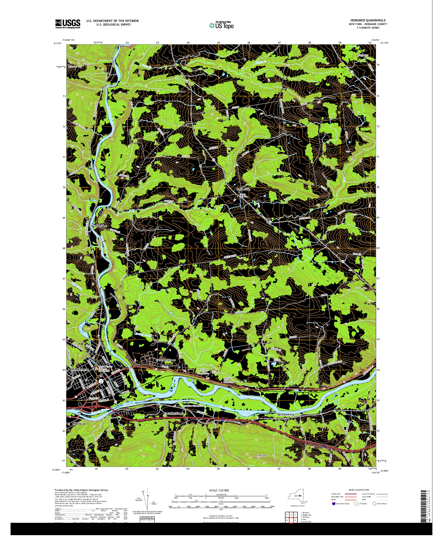 USGS US TOPO 7.5-MINUTE MAP FOR HERKIMER, NY 2019