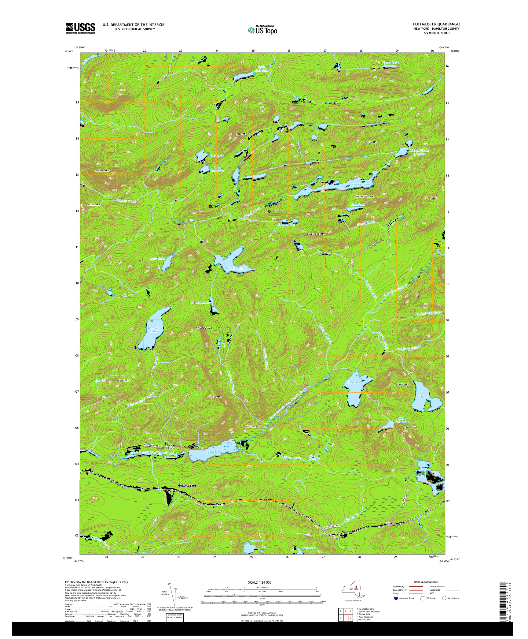 USGS US TOPO 7.5-MINUTE MAP FOR HOFFMEISTER, NY 2019