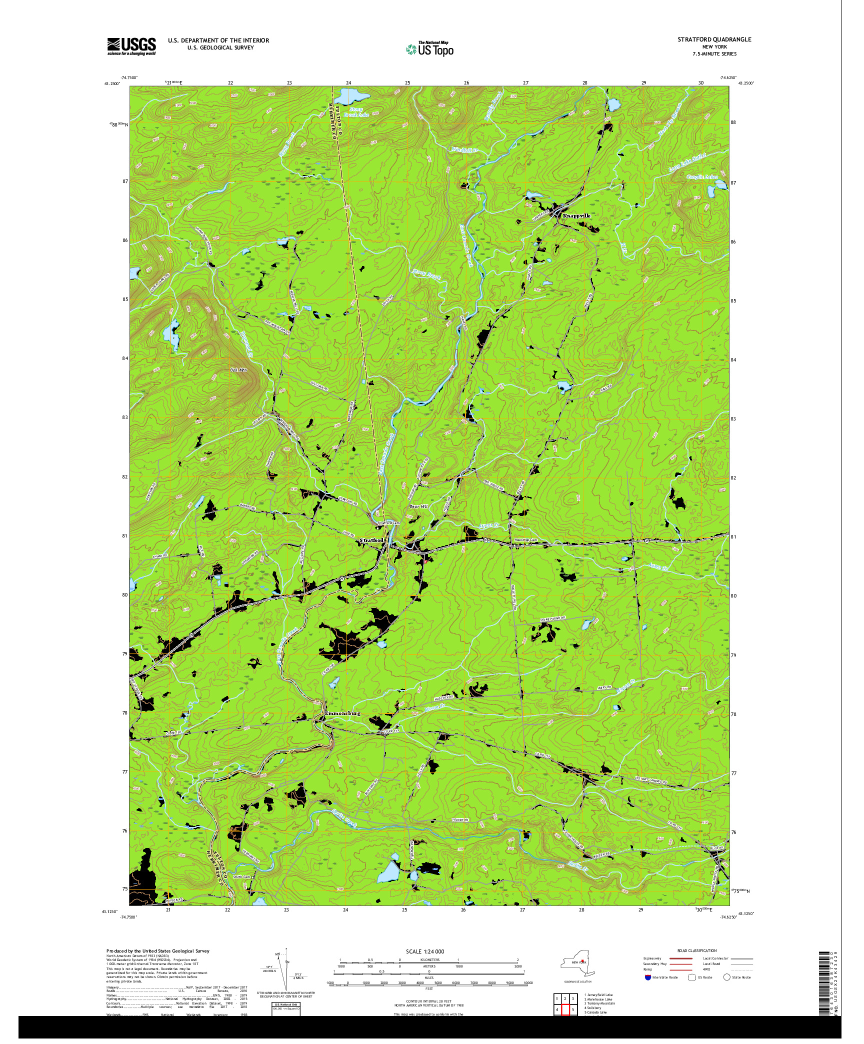 USGS US TOPO 7.5-MINUTE MAP FOR STRATFORD, NY 2019